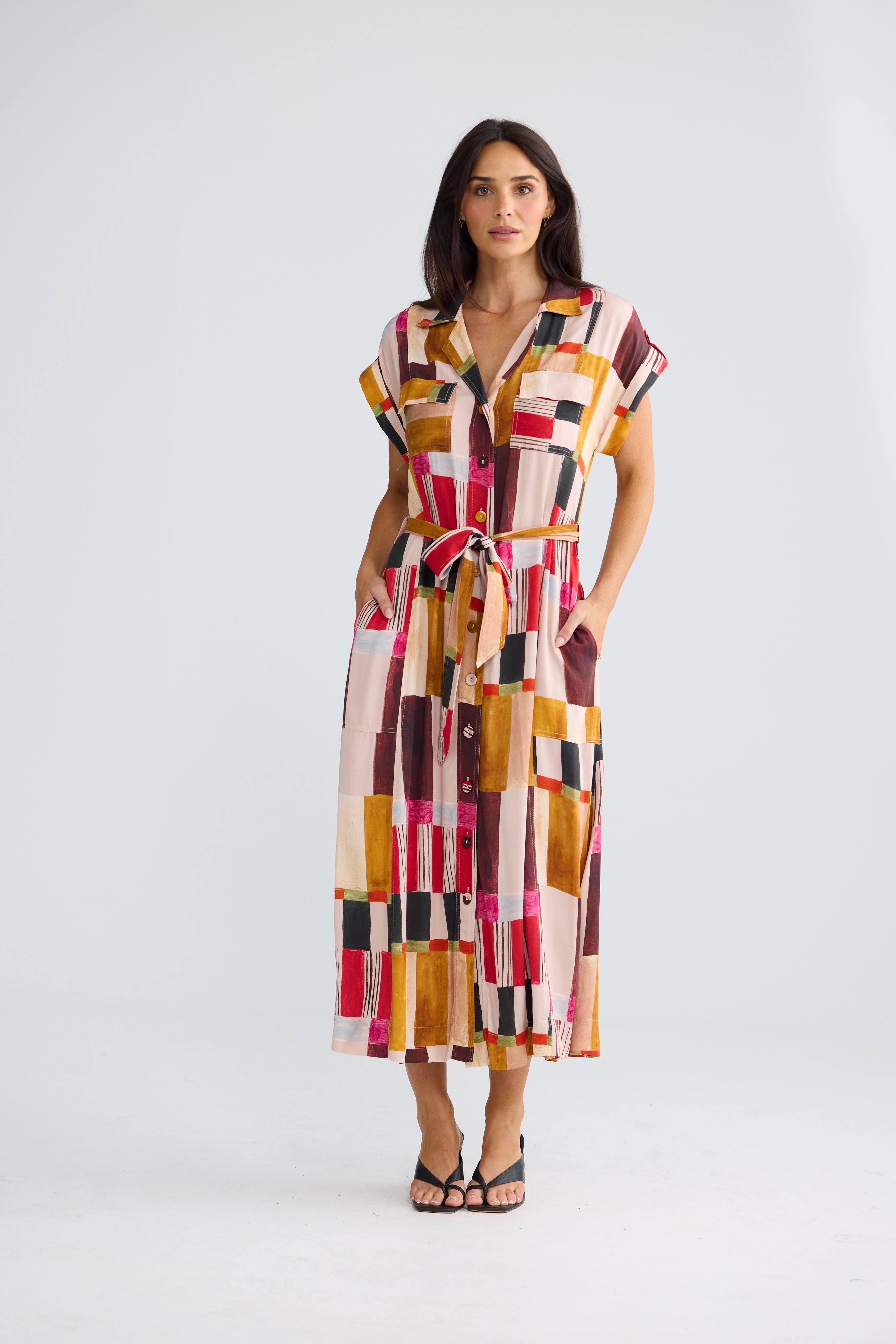 Portia Dress - Painterly Geo