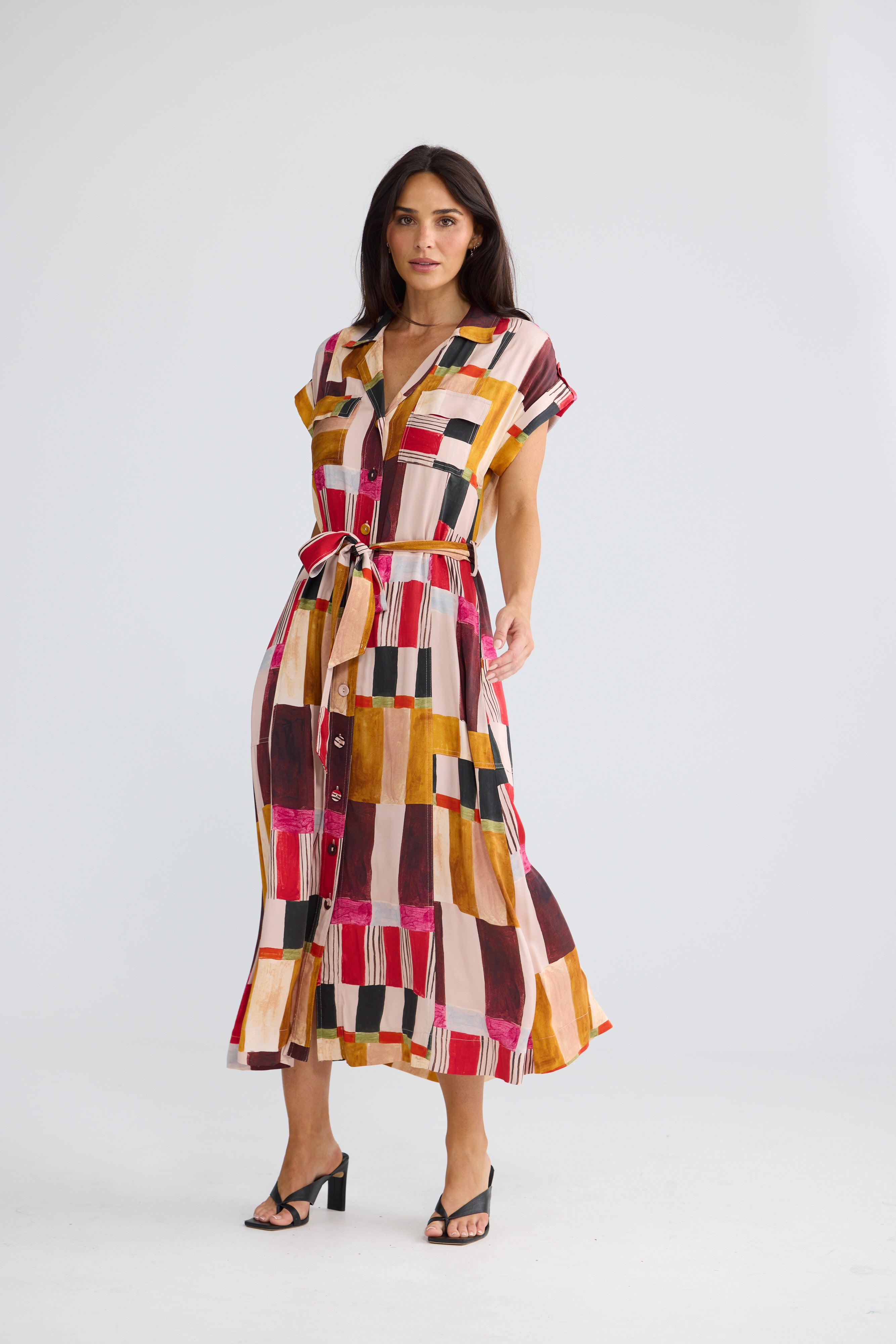 Portia Dress - Painterly Geo