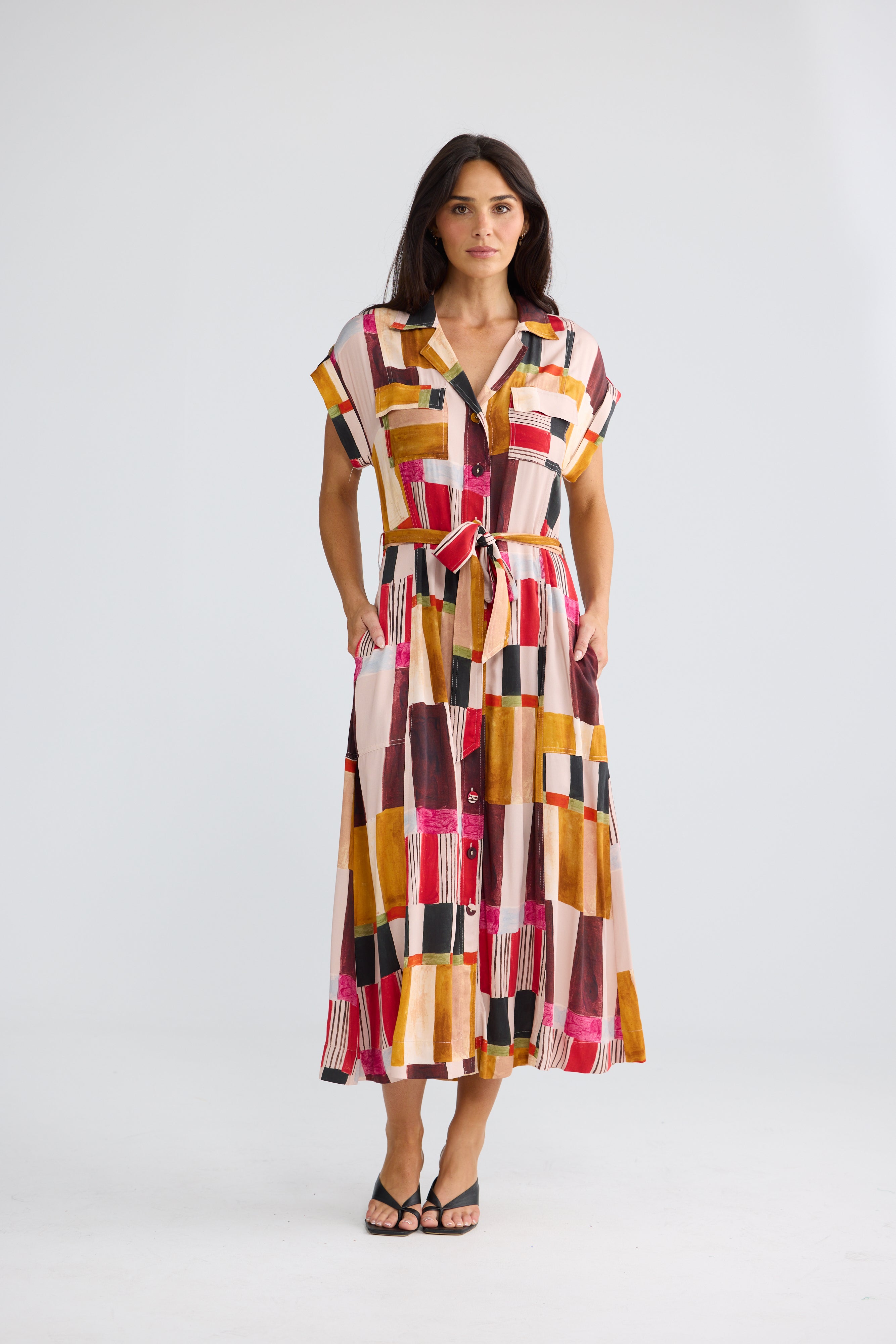 Portia Dress - Painterly Geo