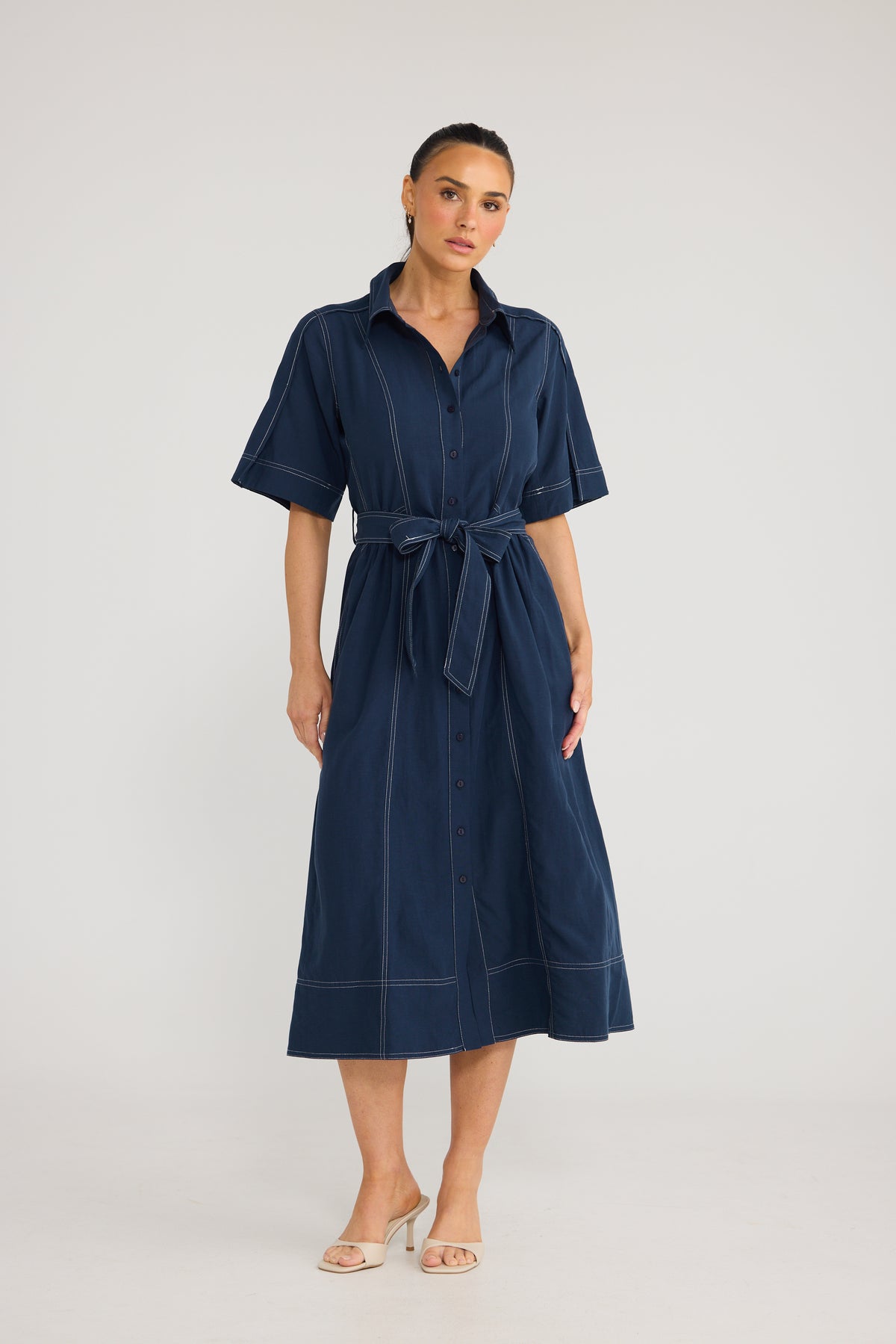 Brave & True Leo Dress - Navy, view 2