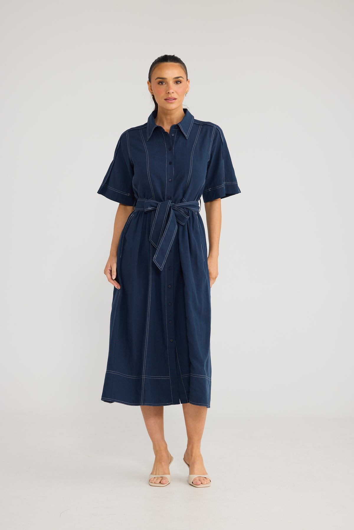 Brave & True Leo Dress - Navy, view 6