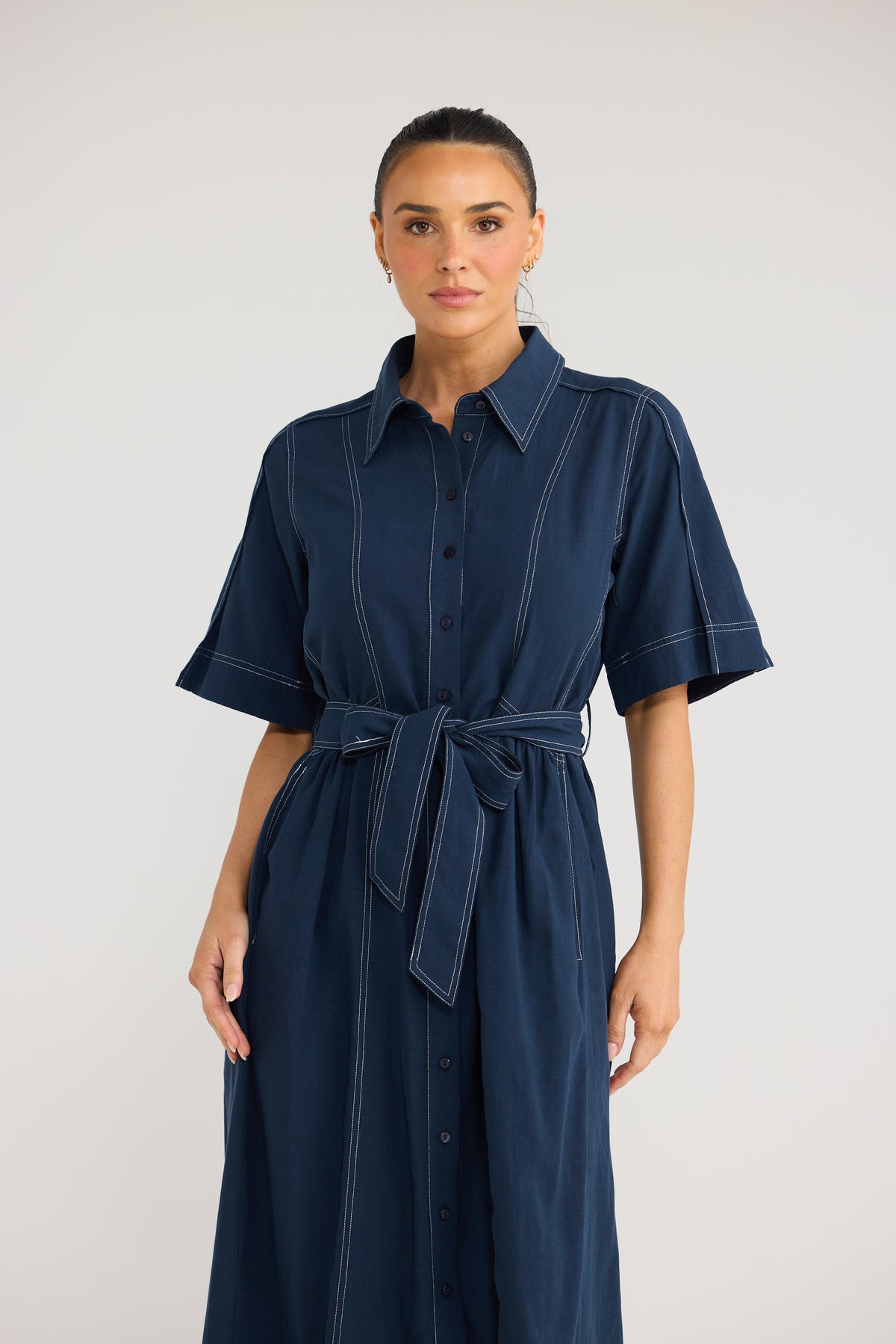 Brave & True Leo Dress - Navy, view 7