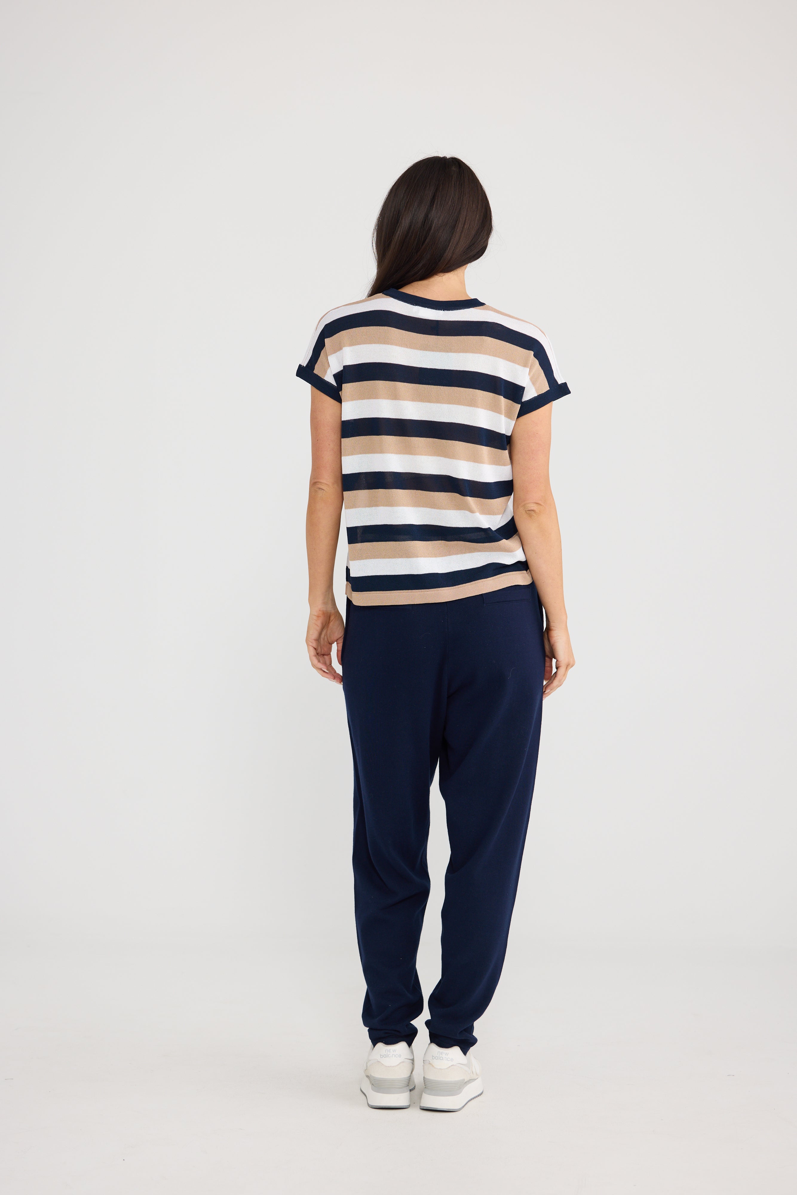 Rosalie Tee - Navy Multi Stripe