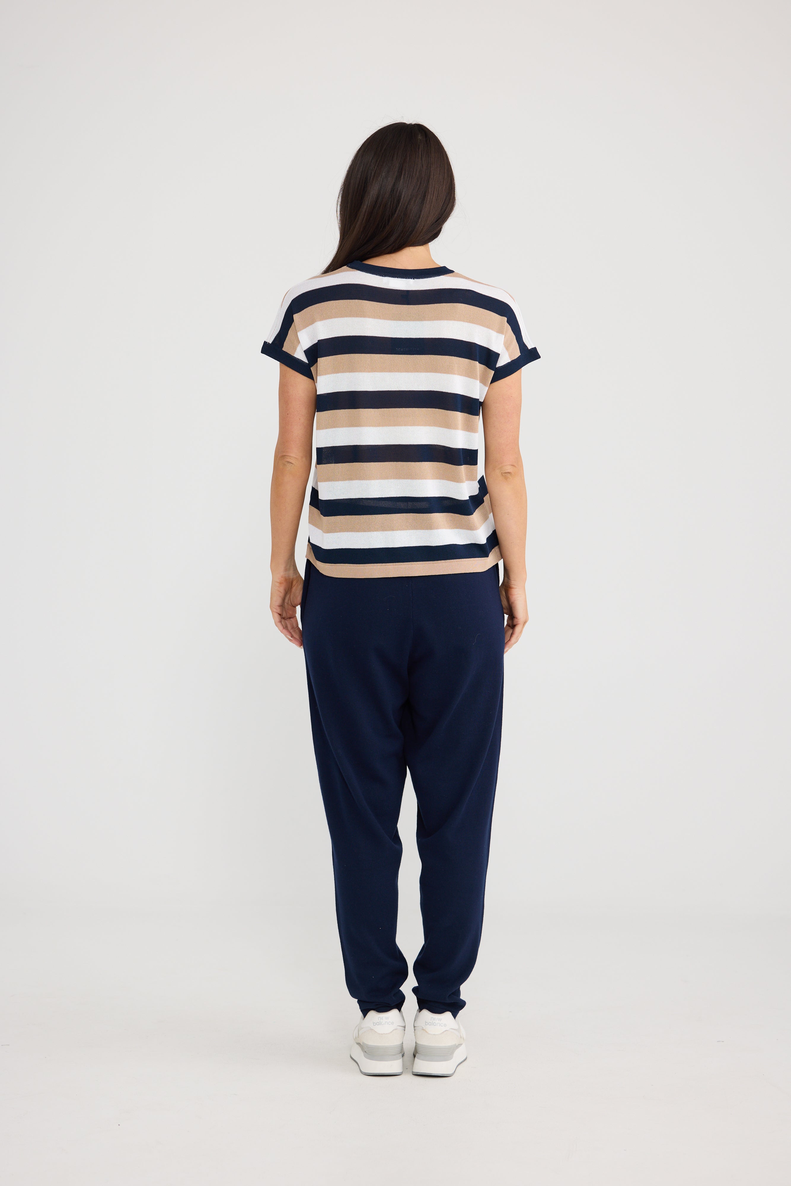 Rosalie Tee - Navy Multi Stripe
