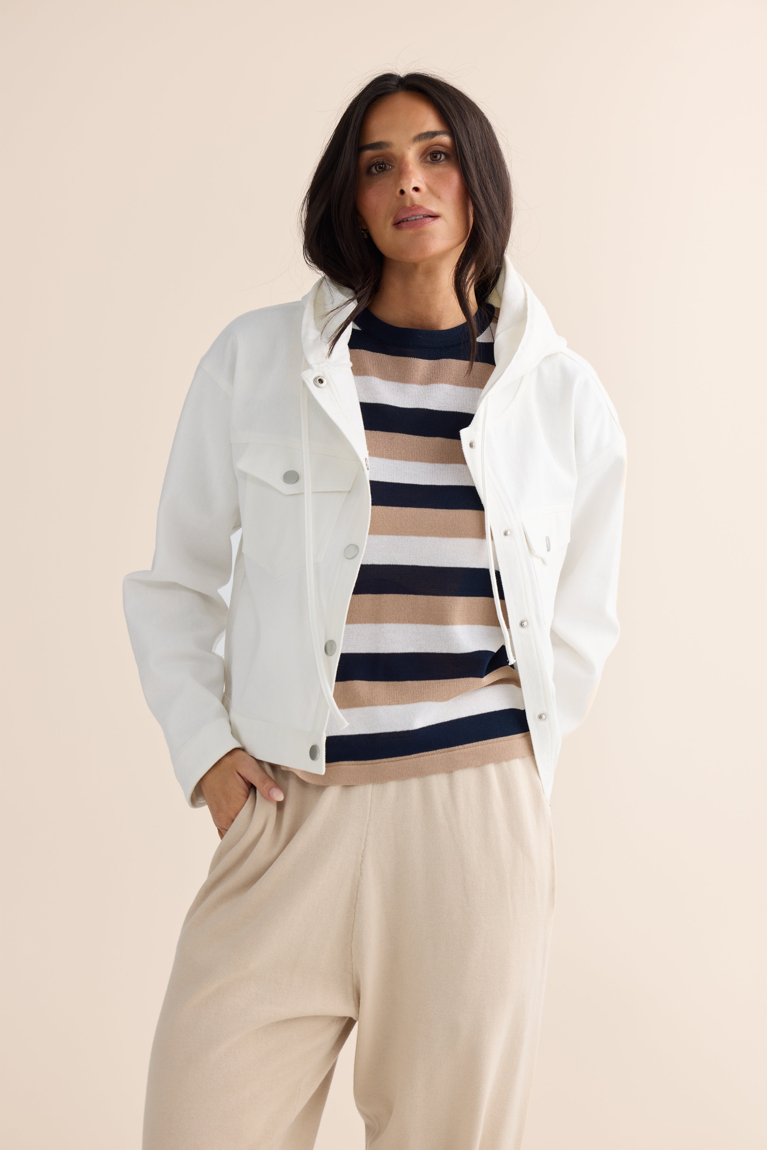 Rosalie Tee - Navy Multi Stripe