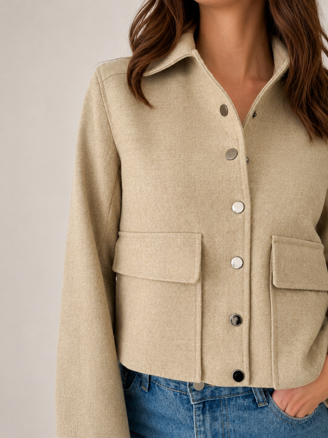 Kate Cropped Coat - Beige