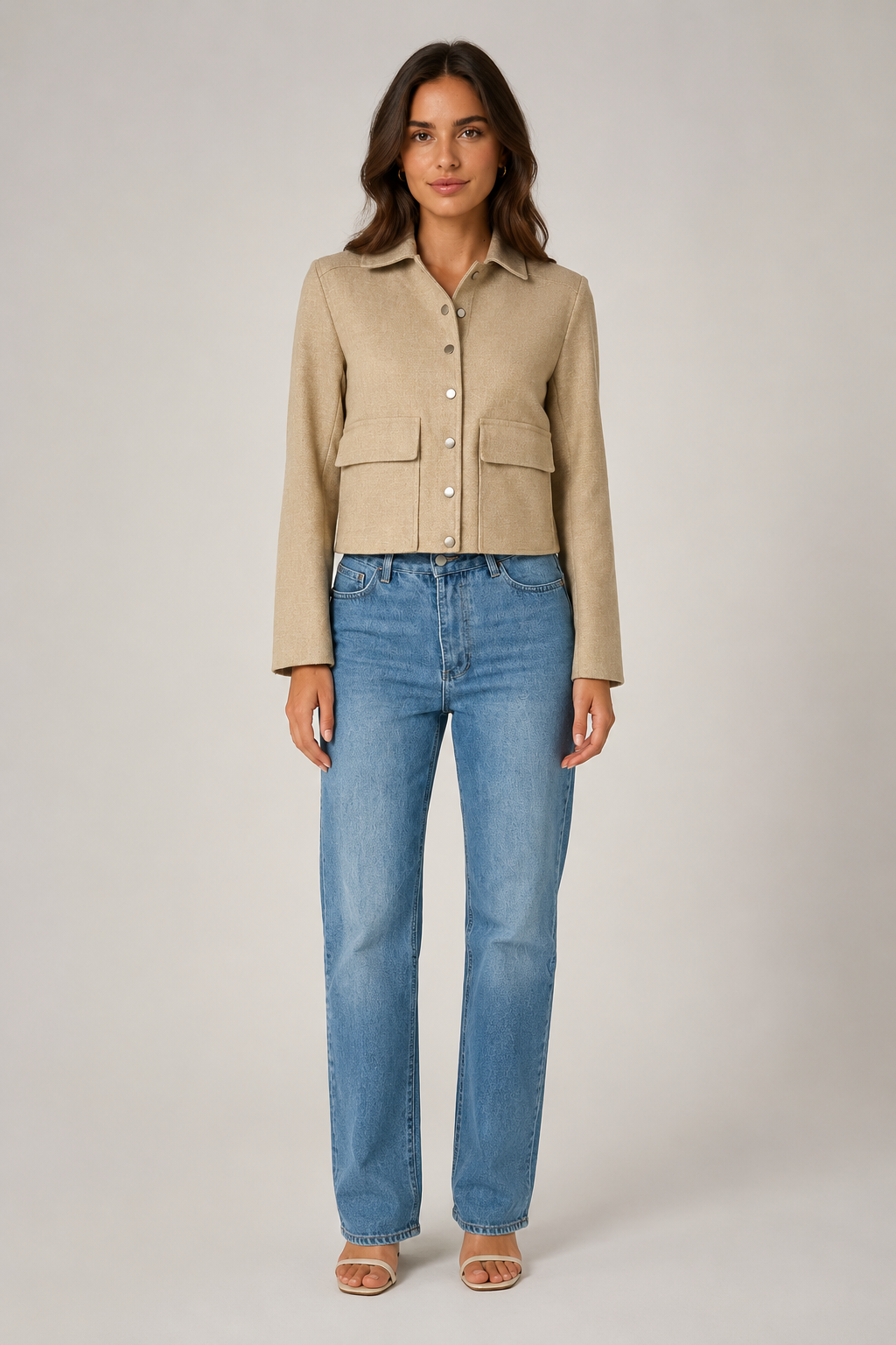 Kate Cropped Coat - Beige