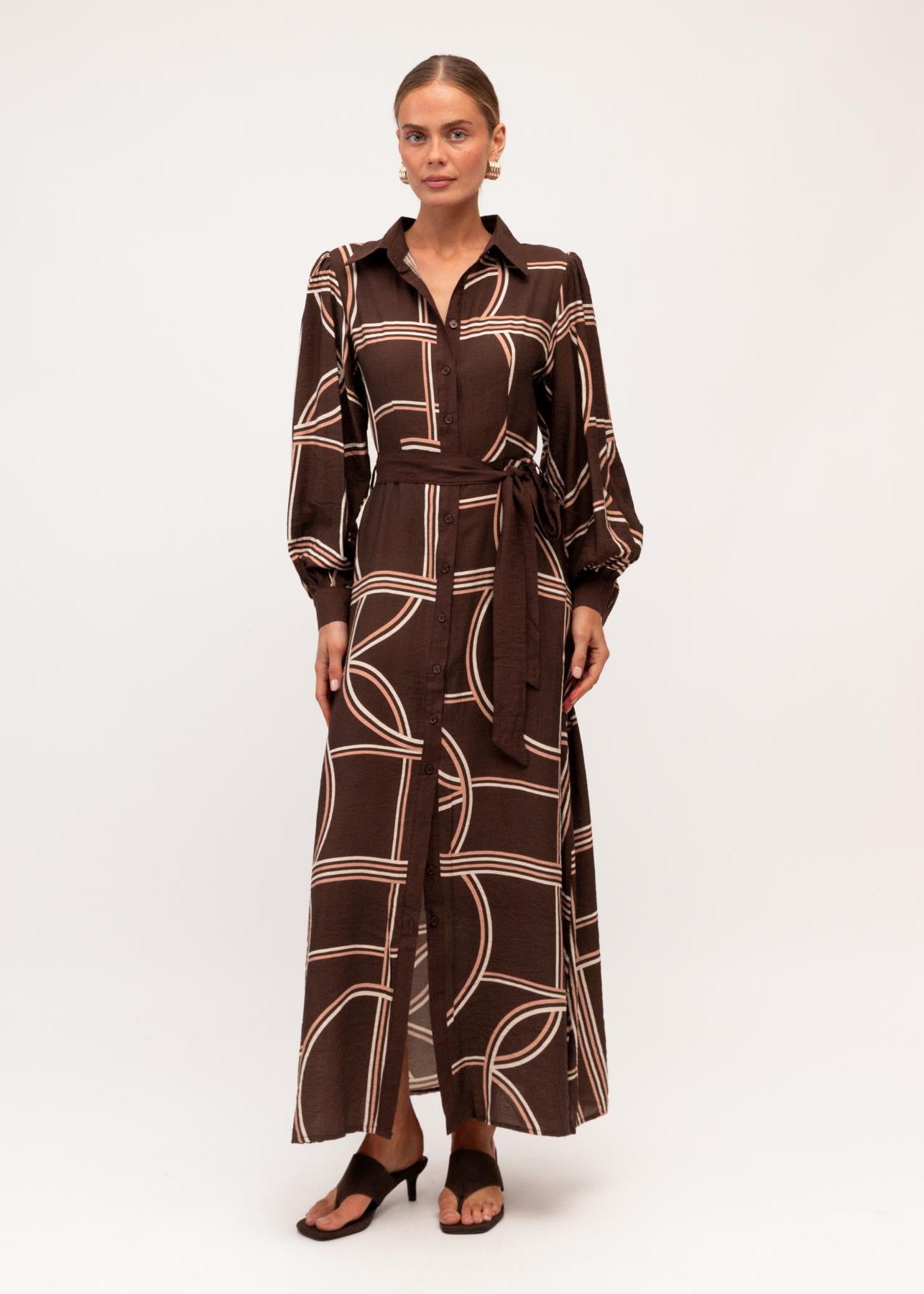 Monaco Deco Dress - Chocolate
