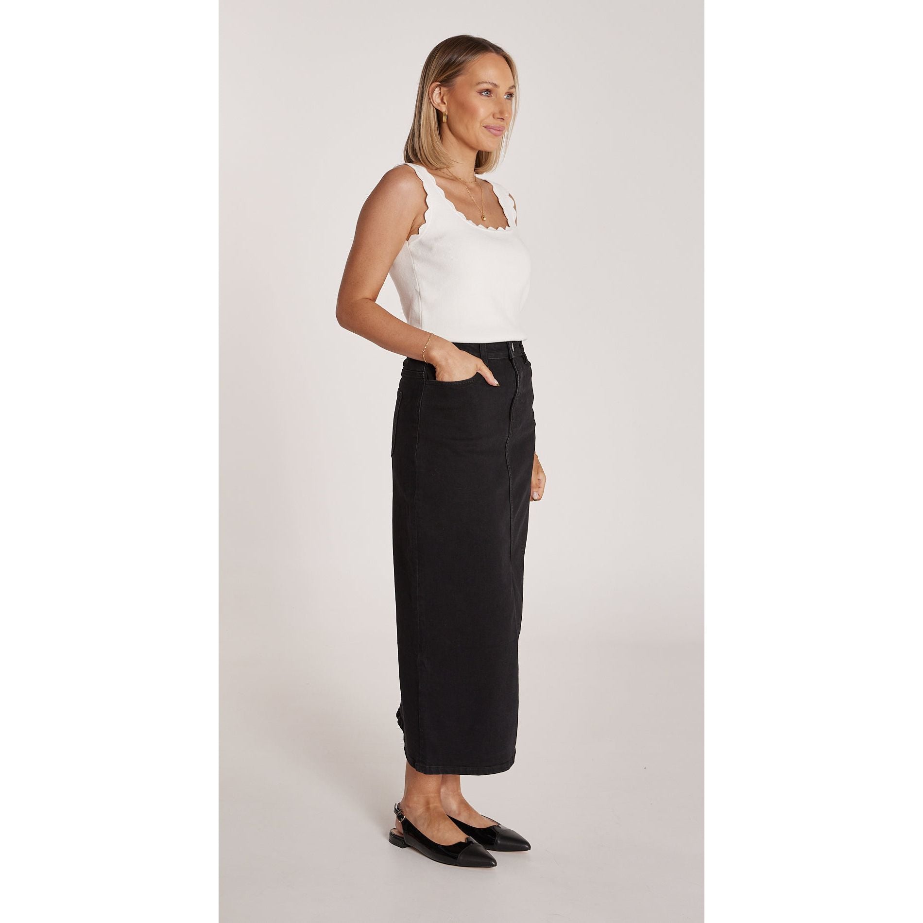 Ella Midi Skirt - Black