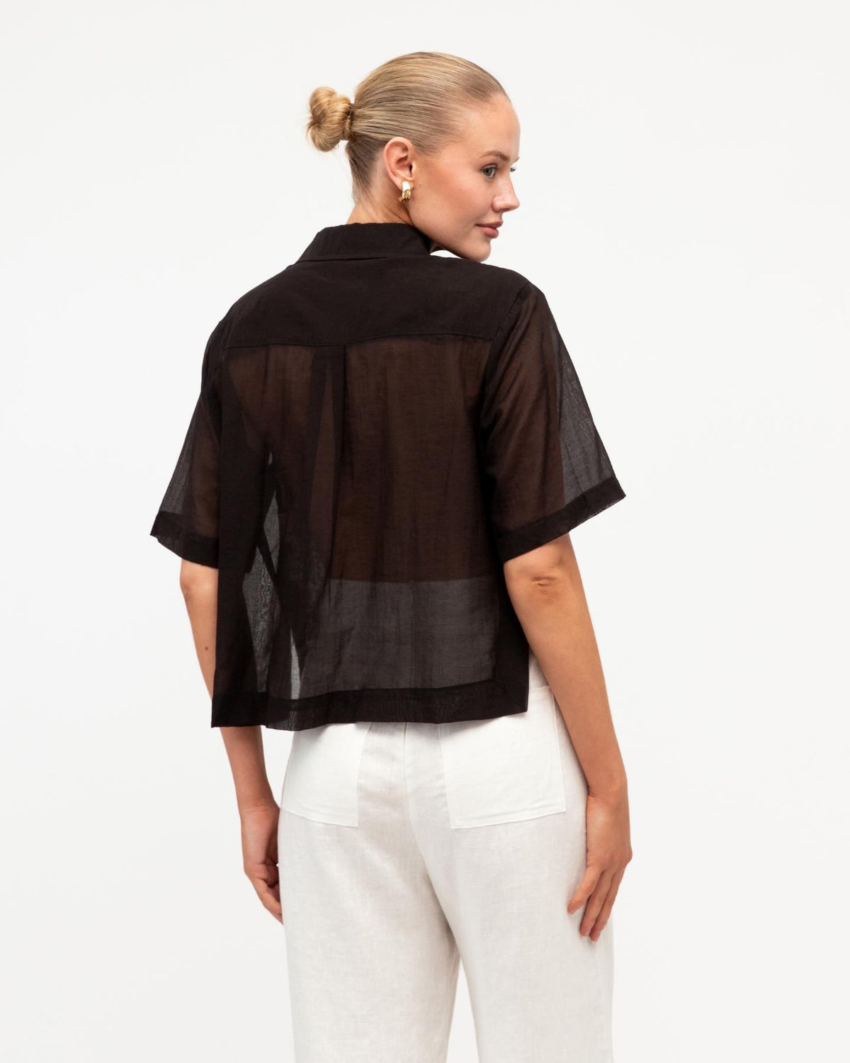 Patch Detail Shirt - Black