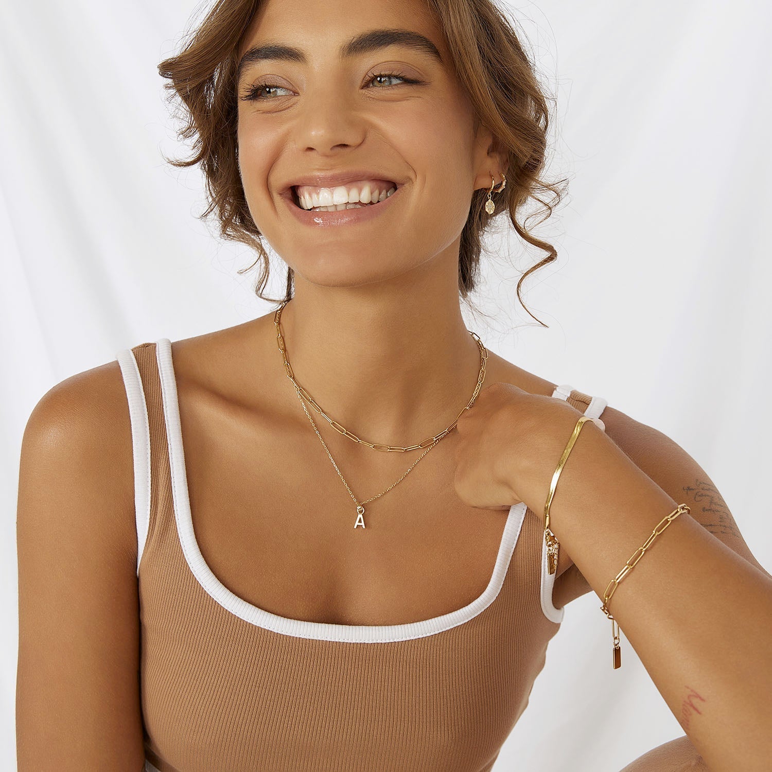 Estrella Gold & Zircon Hoop Huggies