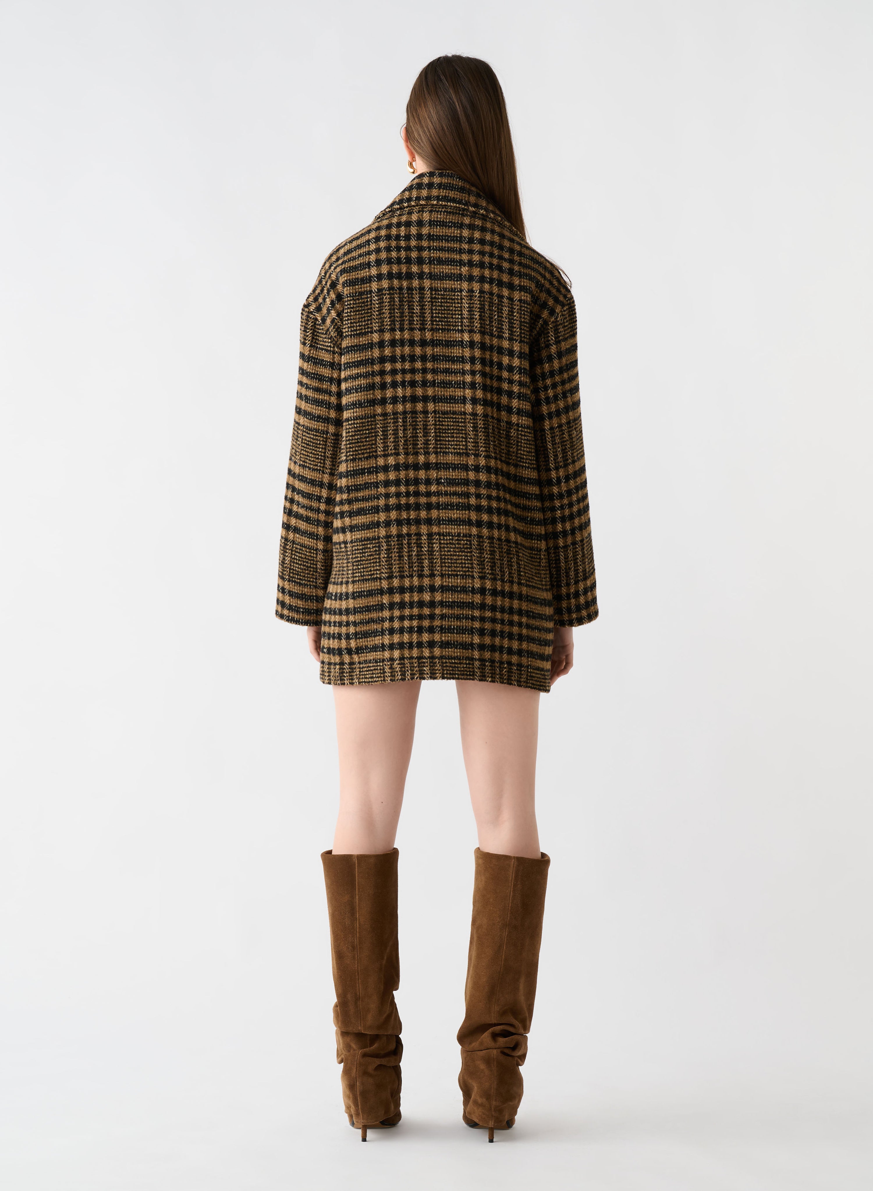 Chronicle Check Coat - Khaki Check