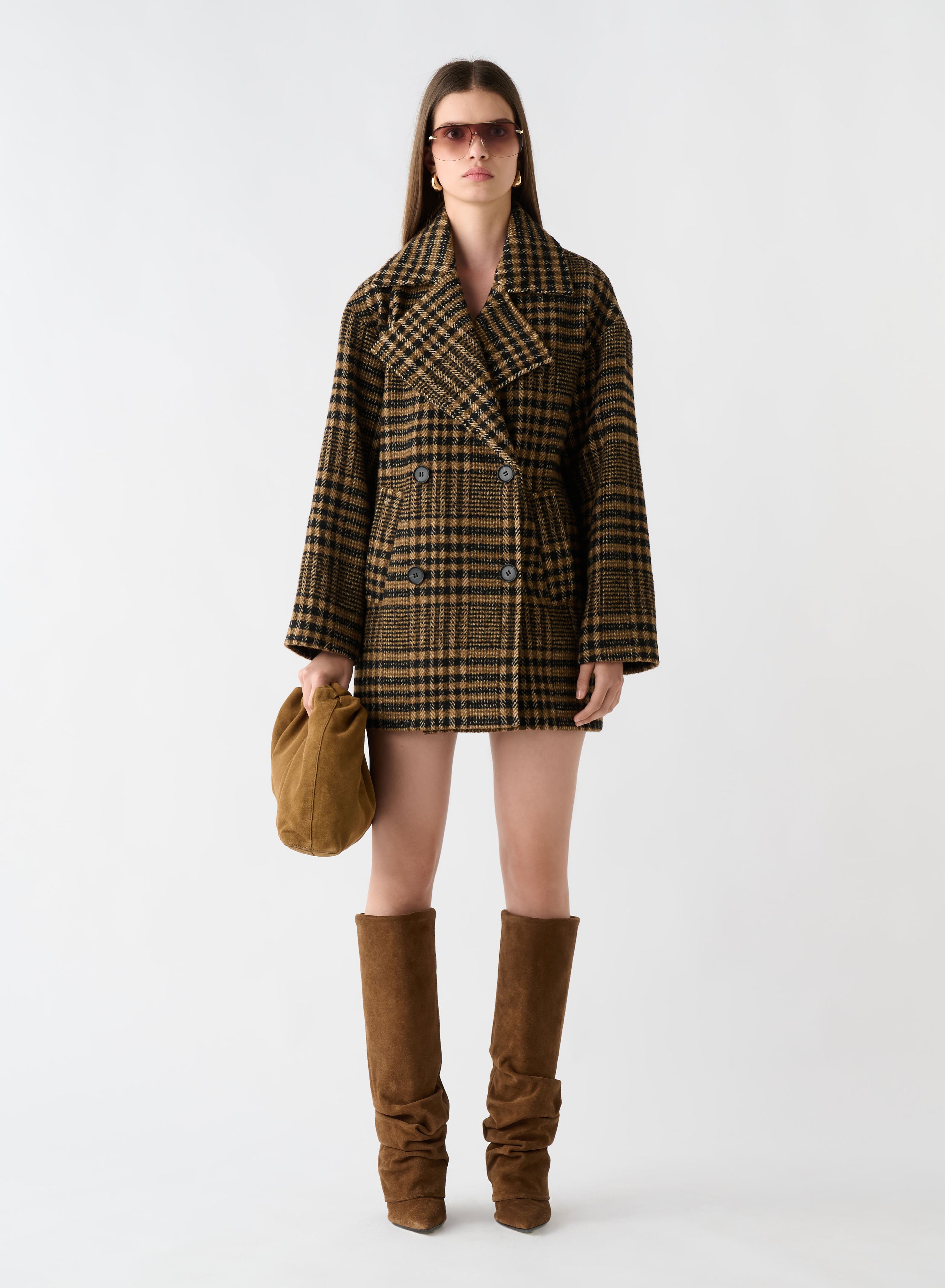 Chronicle Check Coat - Khaki Check