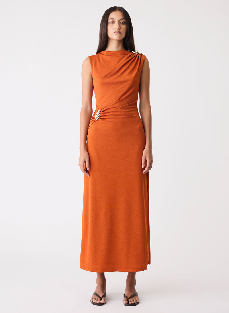 Esmaee Sculpted Dress - Amber, back detail