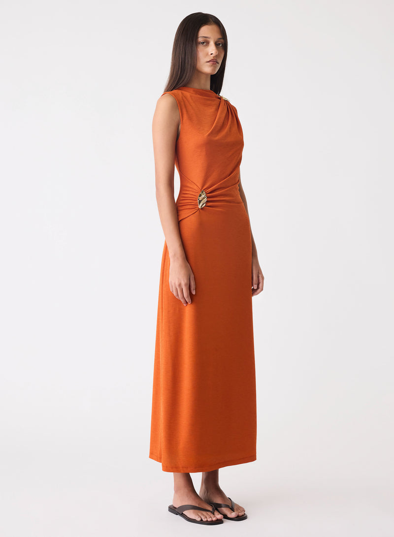 Esmaee Sculpted Dress - Amber, side view