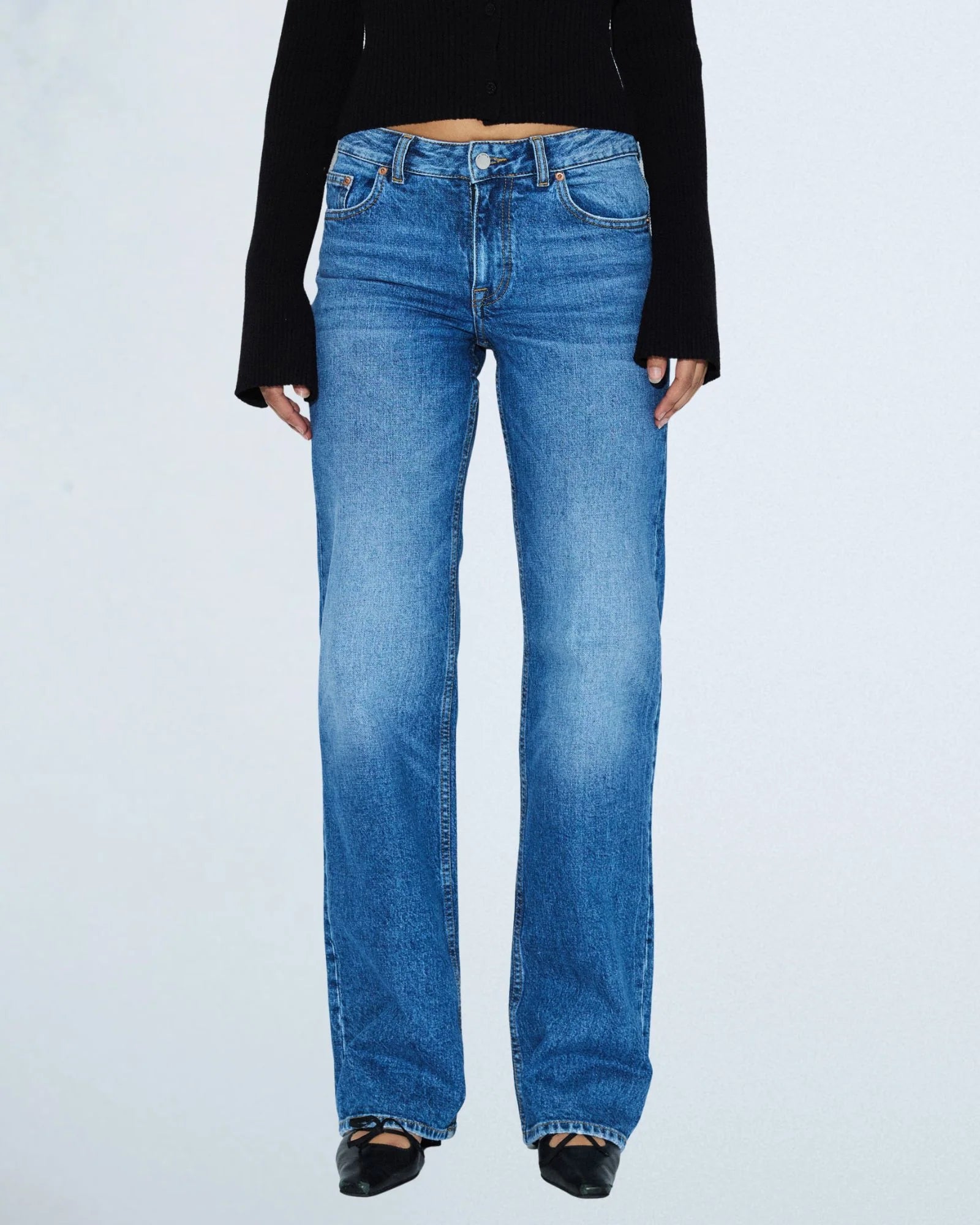 Addy Mid Straight Jeans - Bay Mid Fade