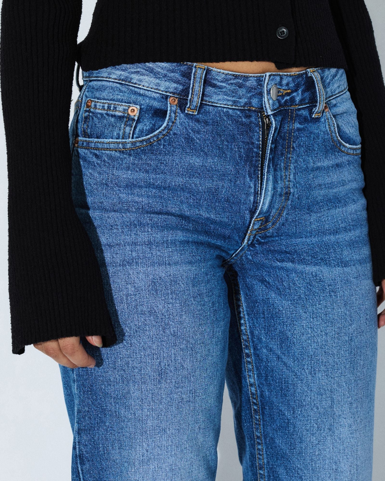 Addy Mid Straight Jeans - Bay Mid Fade