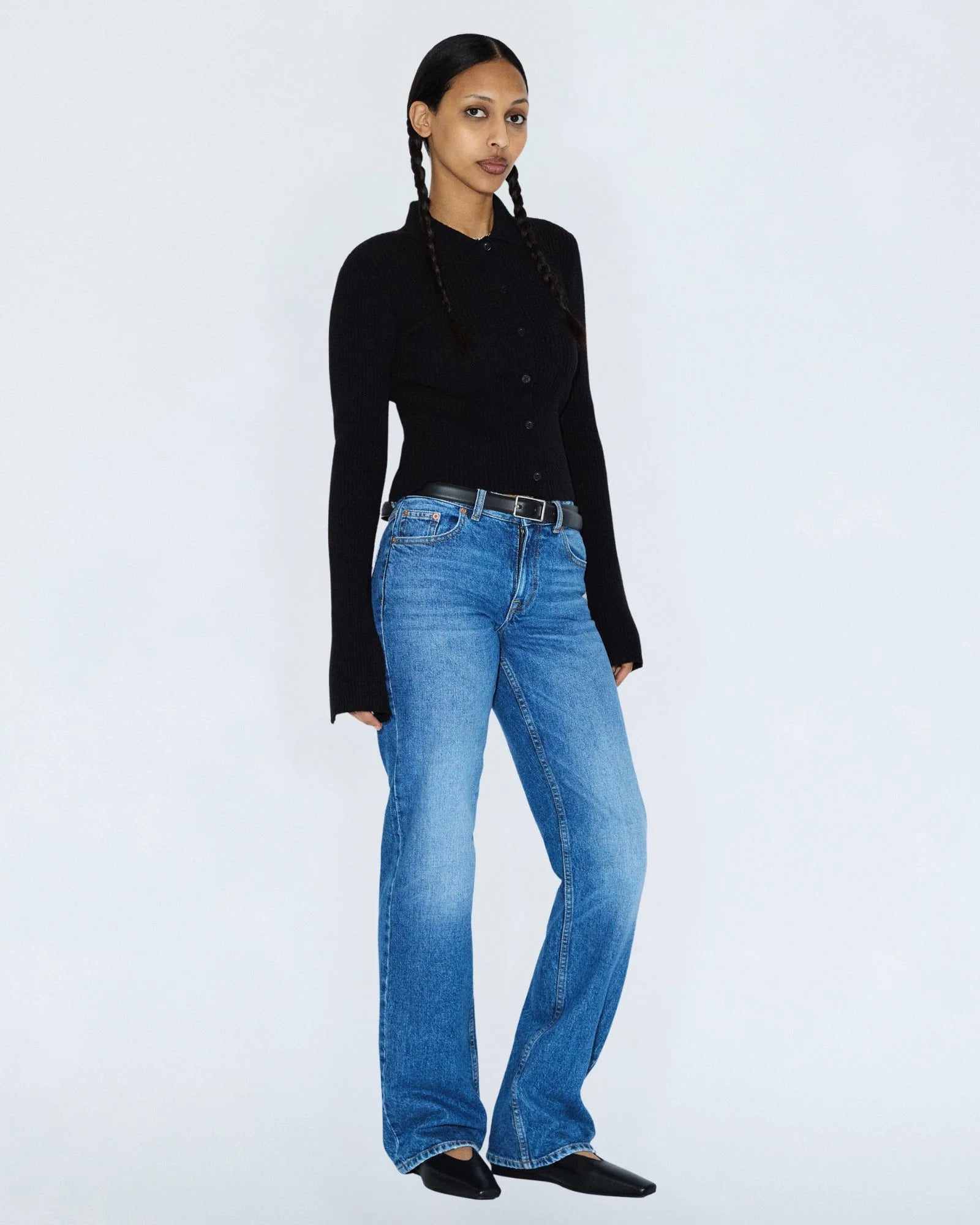 Addy Mid Straight Jeans - Bay Mid Fade