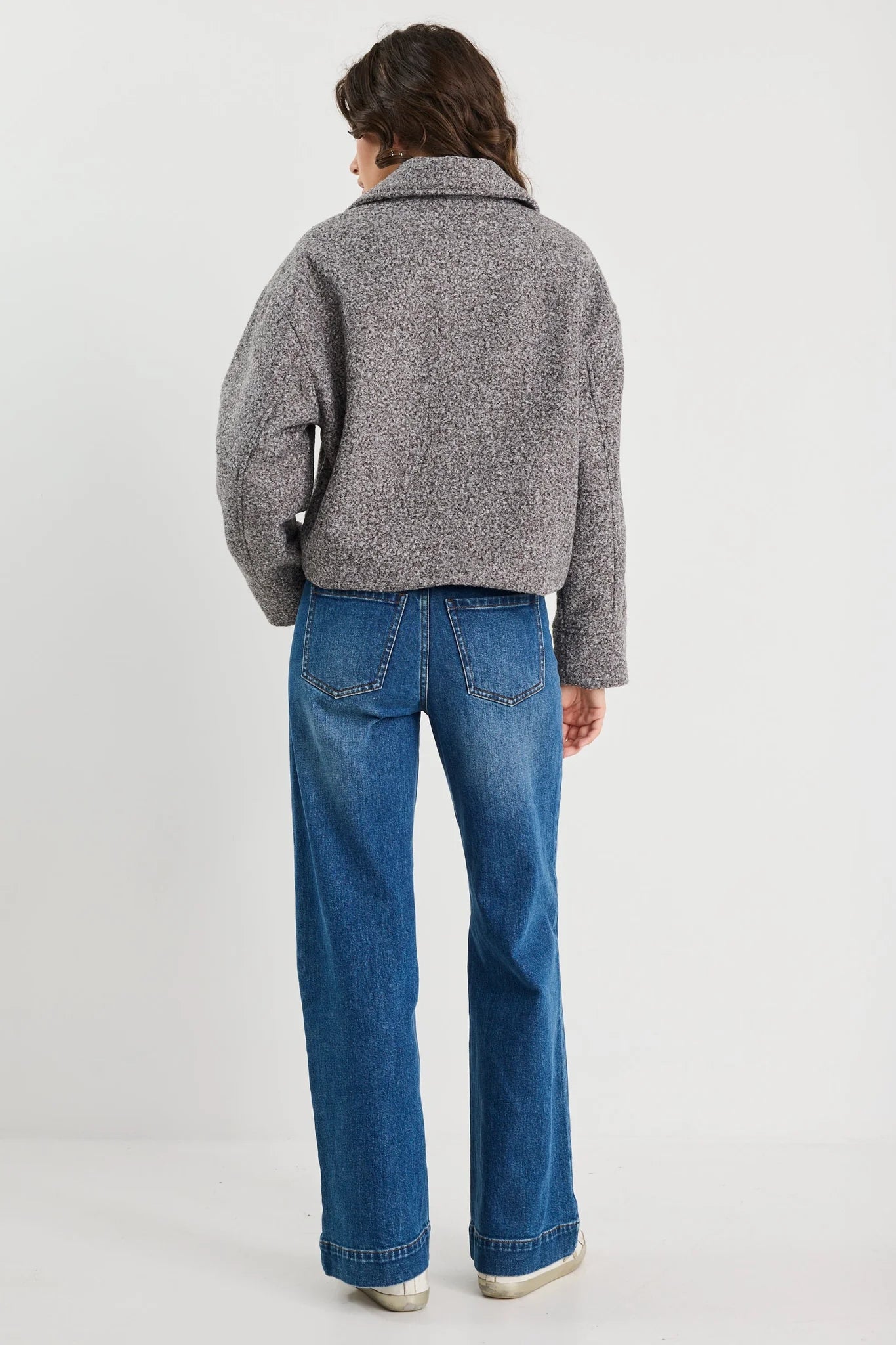 Dune Boucle Zip Front Jacket -Charcoal
