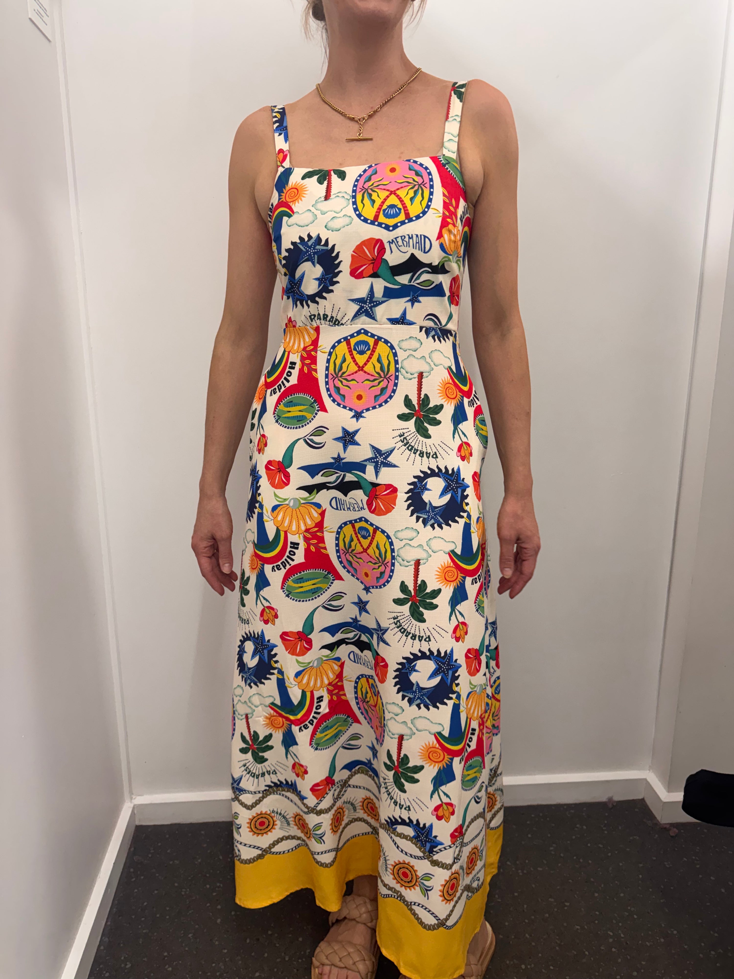 Holiday border midi dress - Print