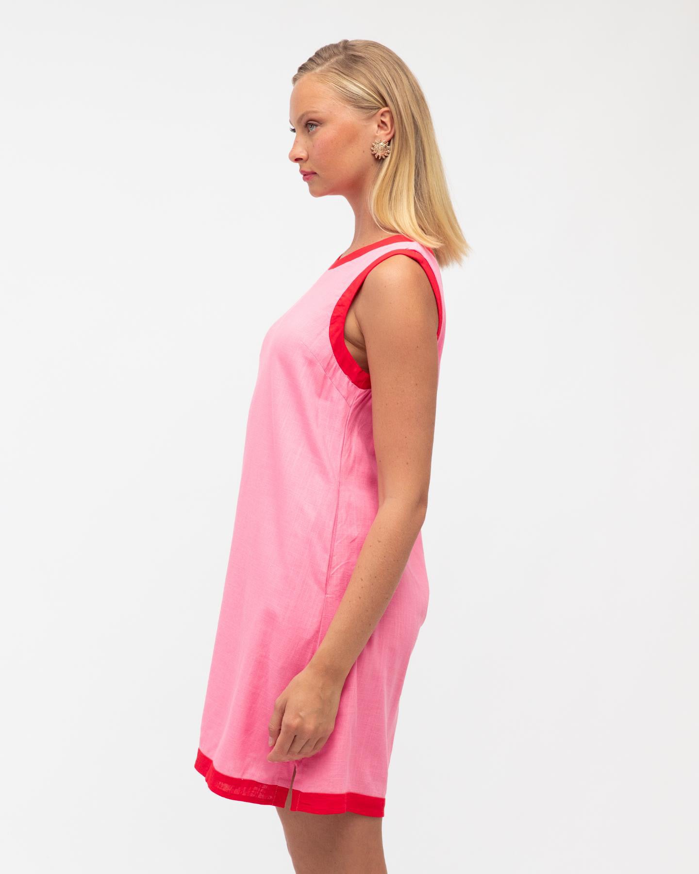 Annie Shift Dress - Pink/Red