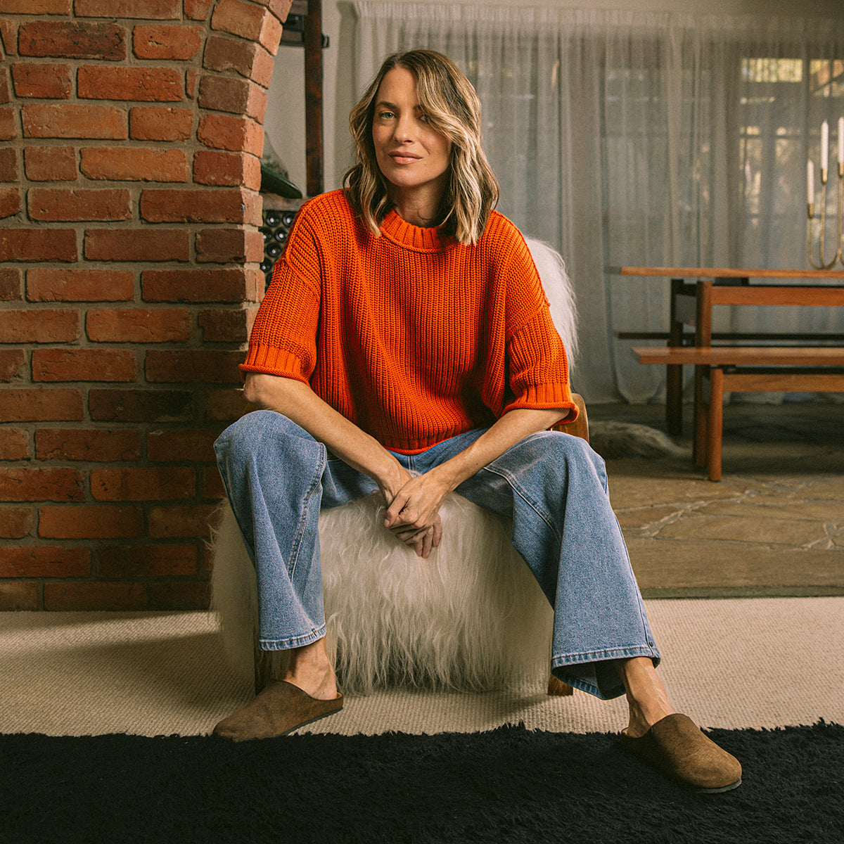 Luela Short Sleeve Knit - Orange