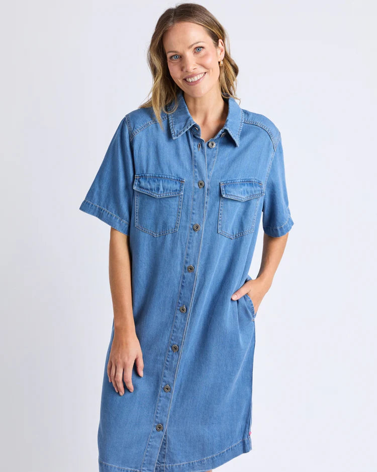 Elm Cora Denim Dress - Blue