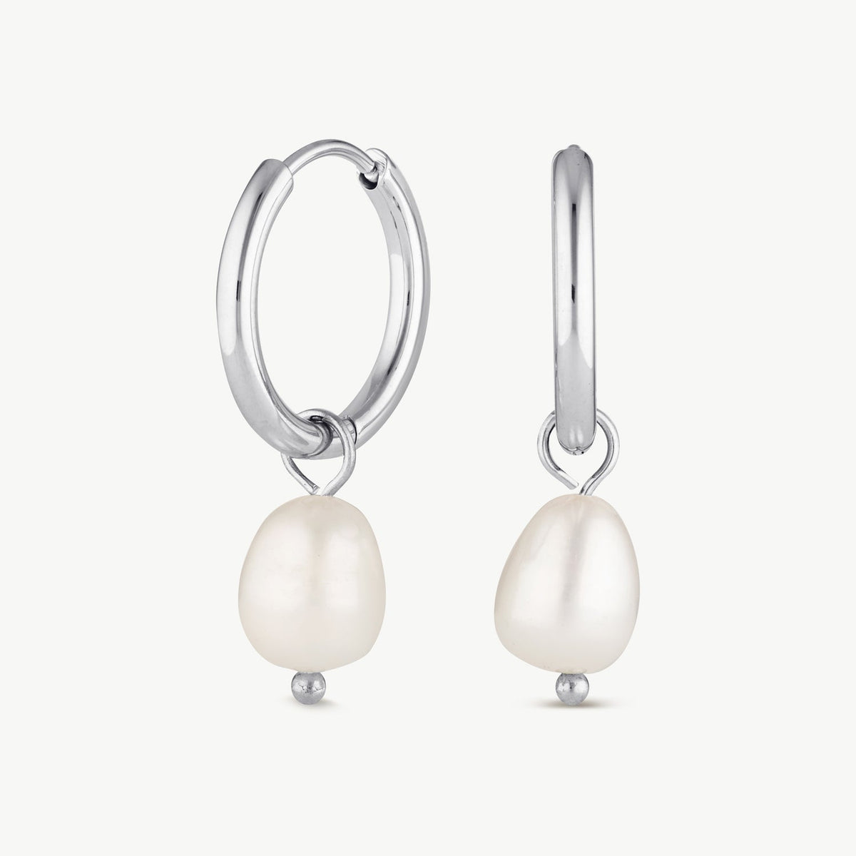 Lucy Pearl Earrings - Silver