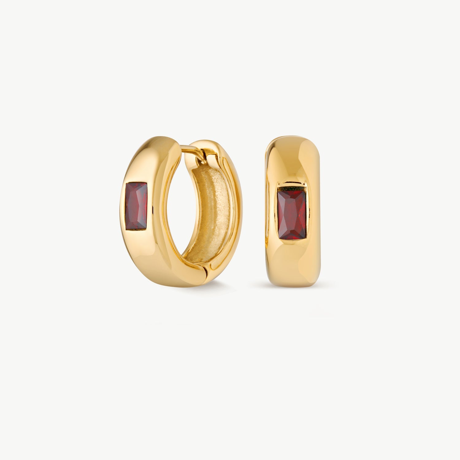Elara Hoops Gold - Red