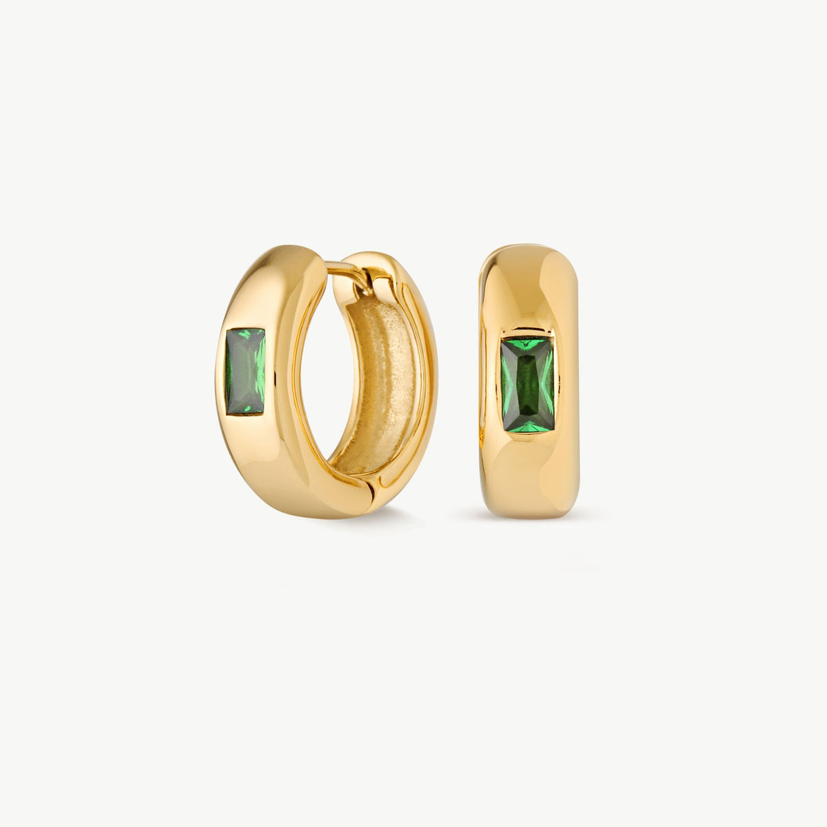 Elara Hoops Gold - Green