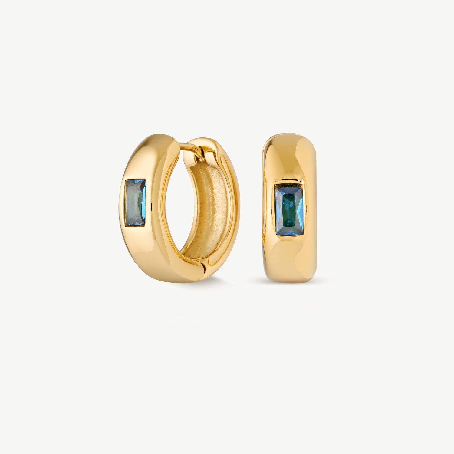 Elara Hoops Gold - Blue