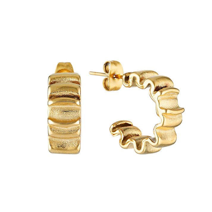 Poppy Wrinkle Hoop Earring - Gold