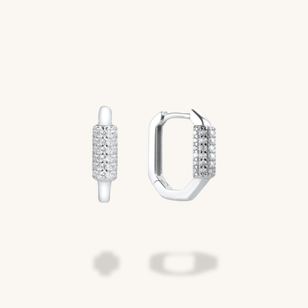 Rhinestone Huggies - Silver