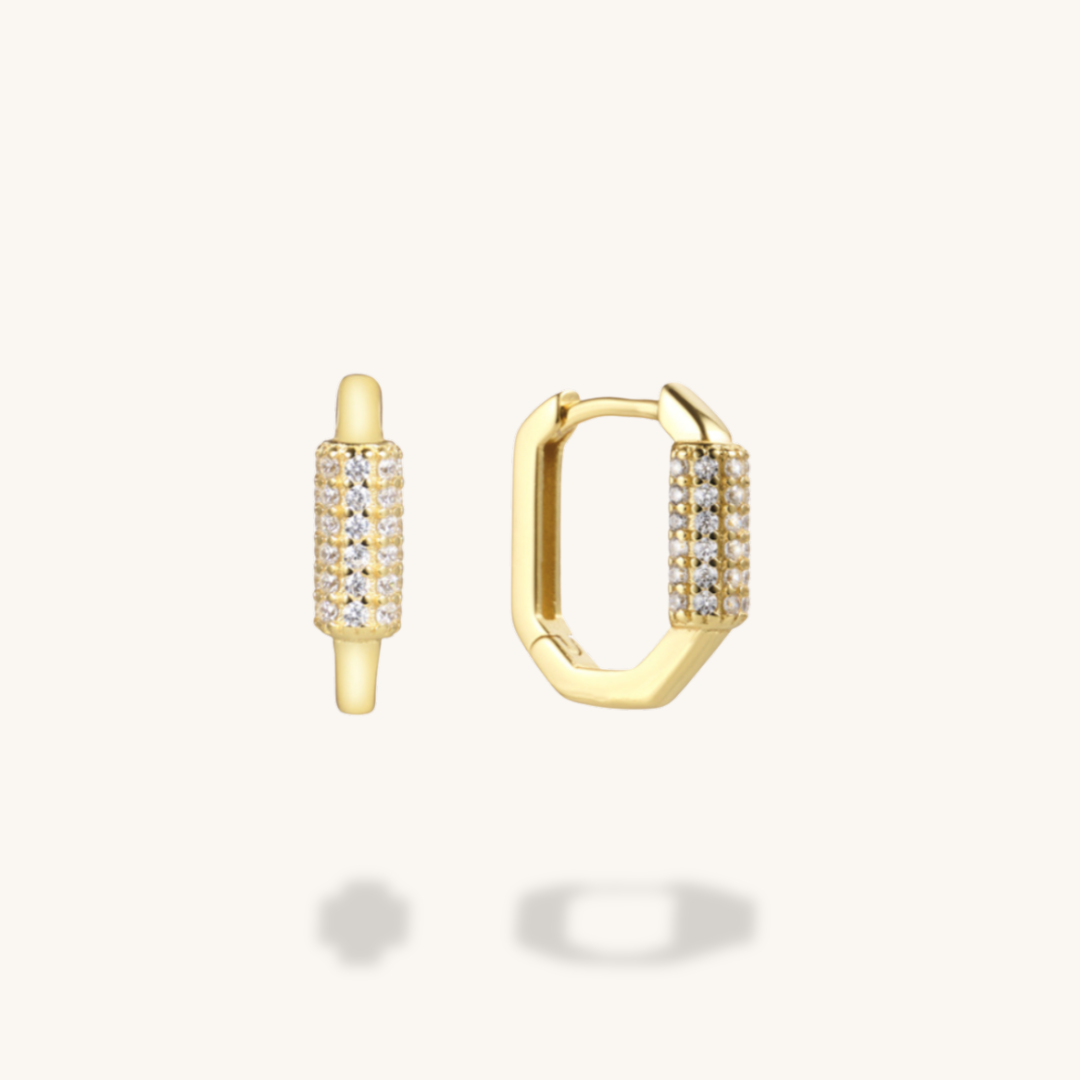 Rhinestone Huggies - Gold