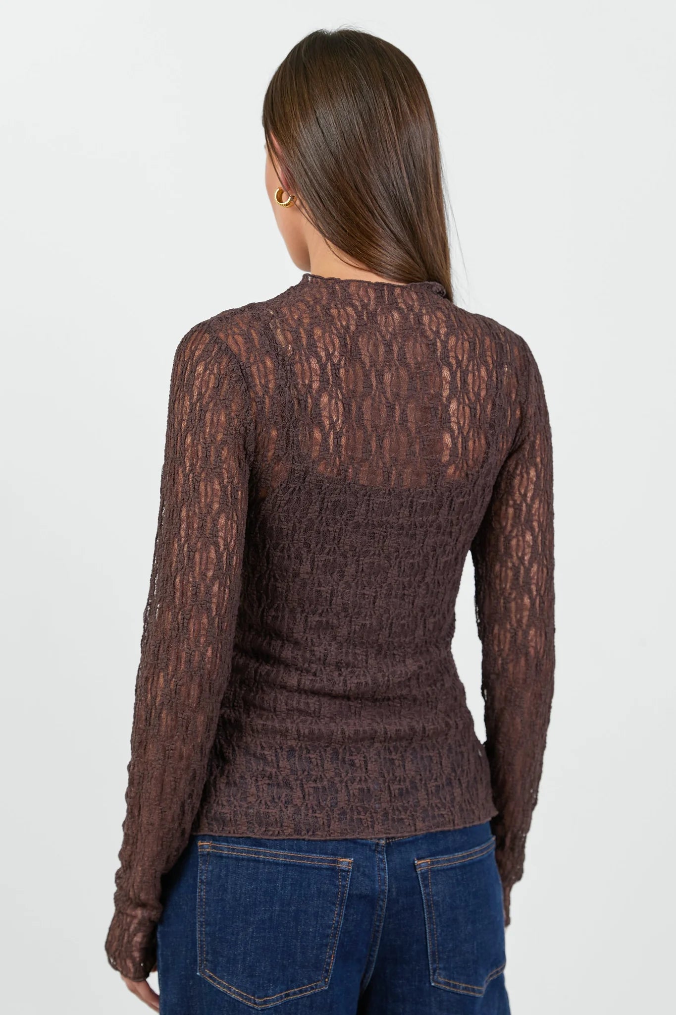 Giving Lace Top - Chocolate