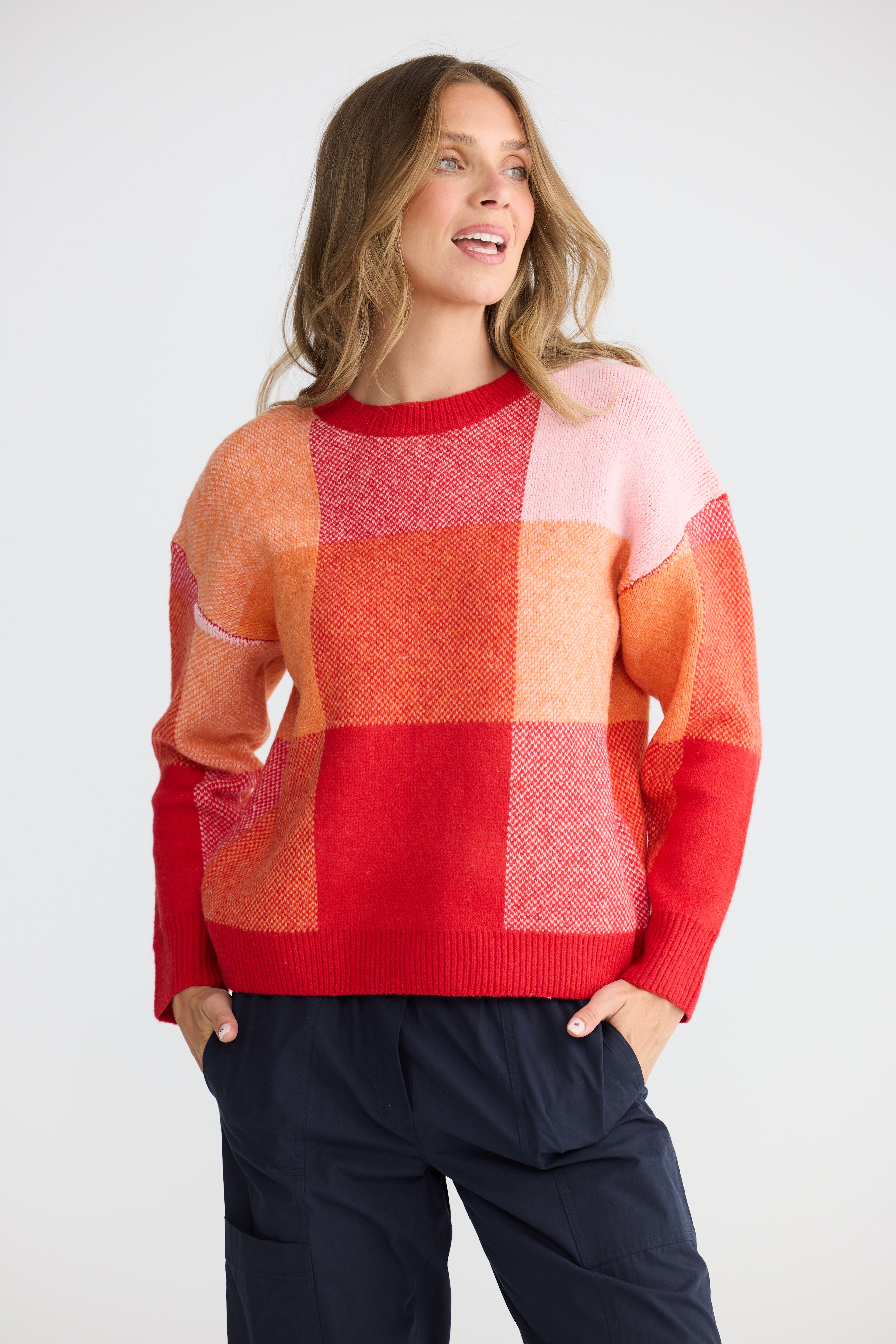 Overboard Knit - Pink Valle Check