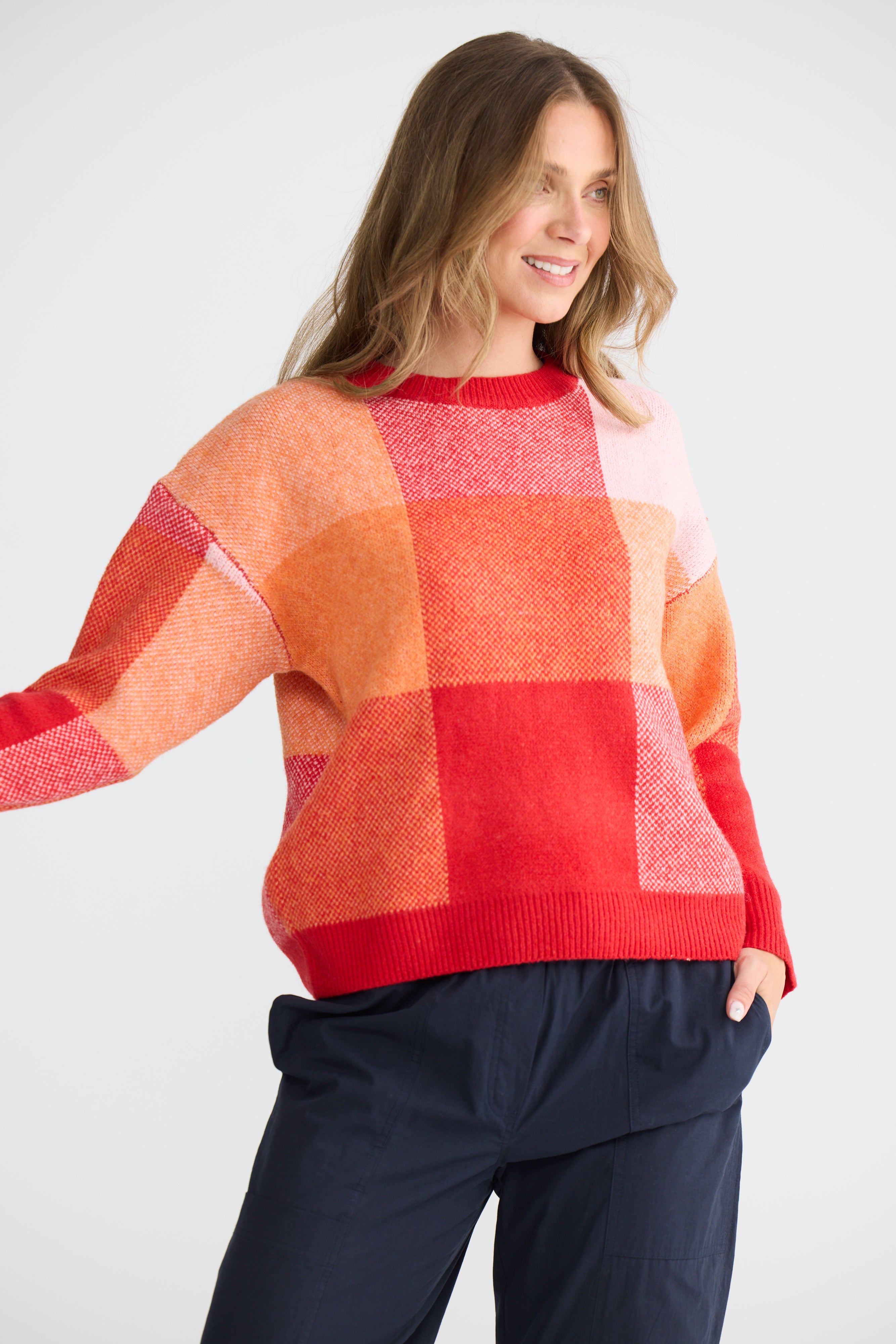 Overboard Knit - Pink Valle Check