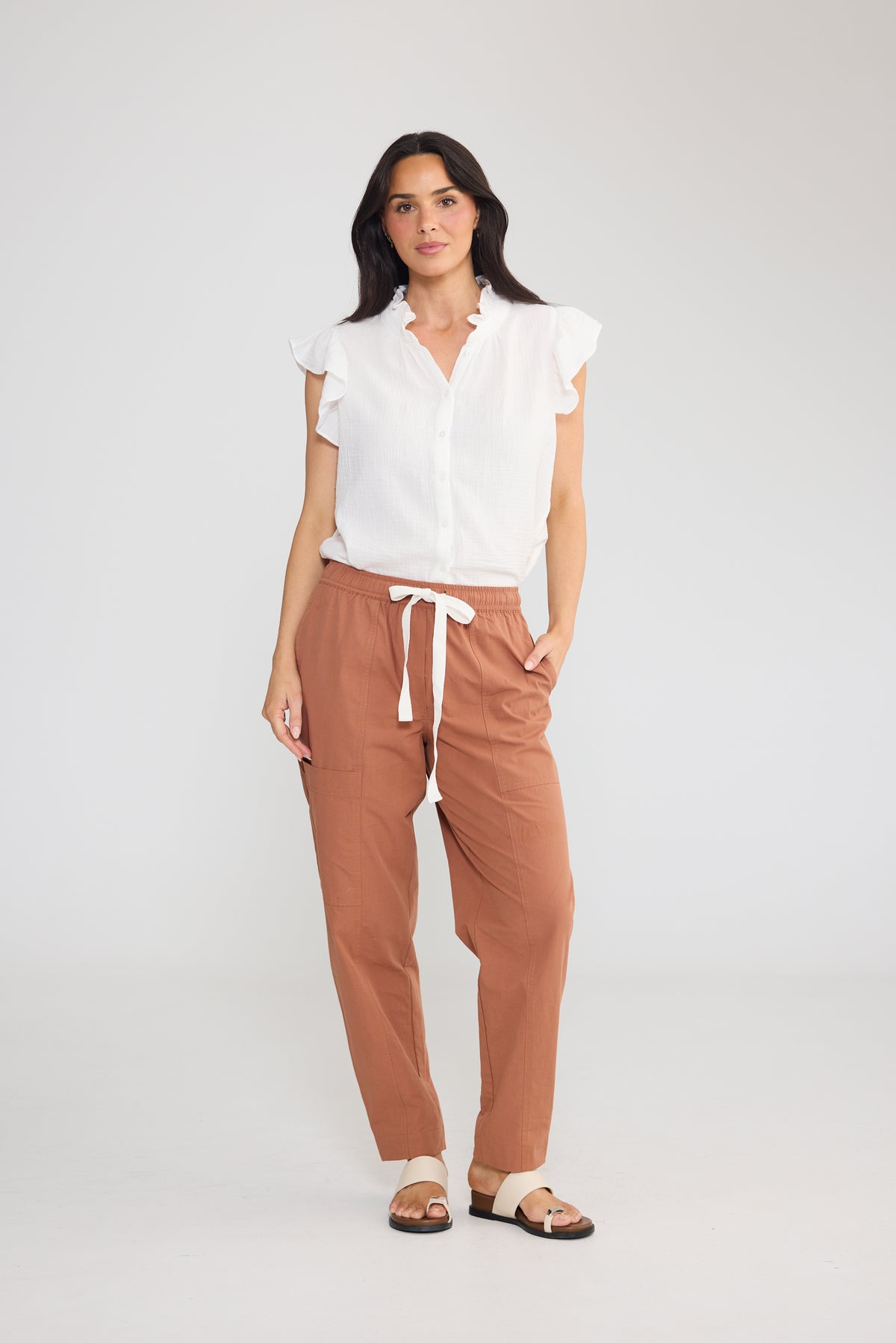 Holiday Collective Reva Cargo Pant - Clay, product view