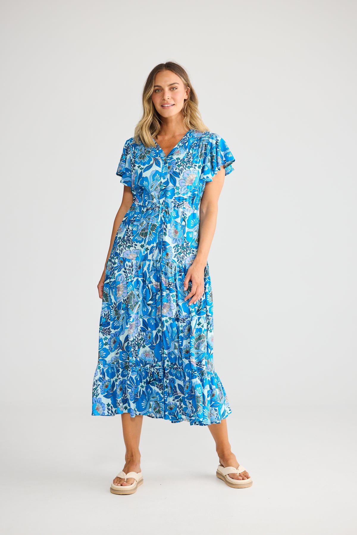Delphie Dress - Azure Bloom