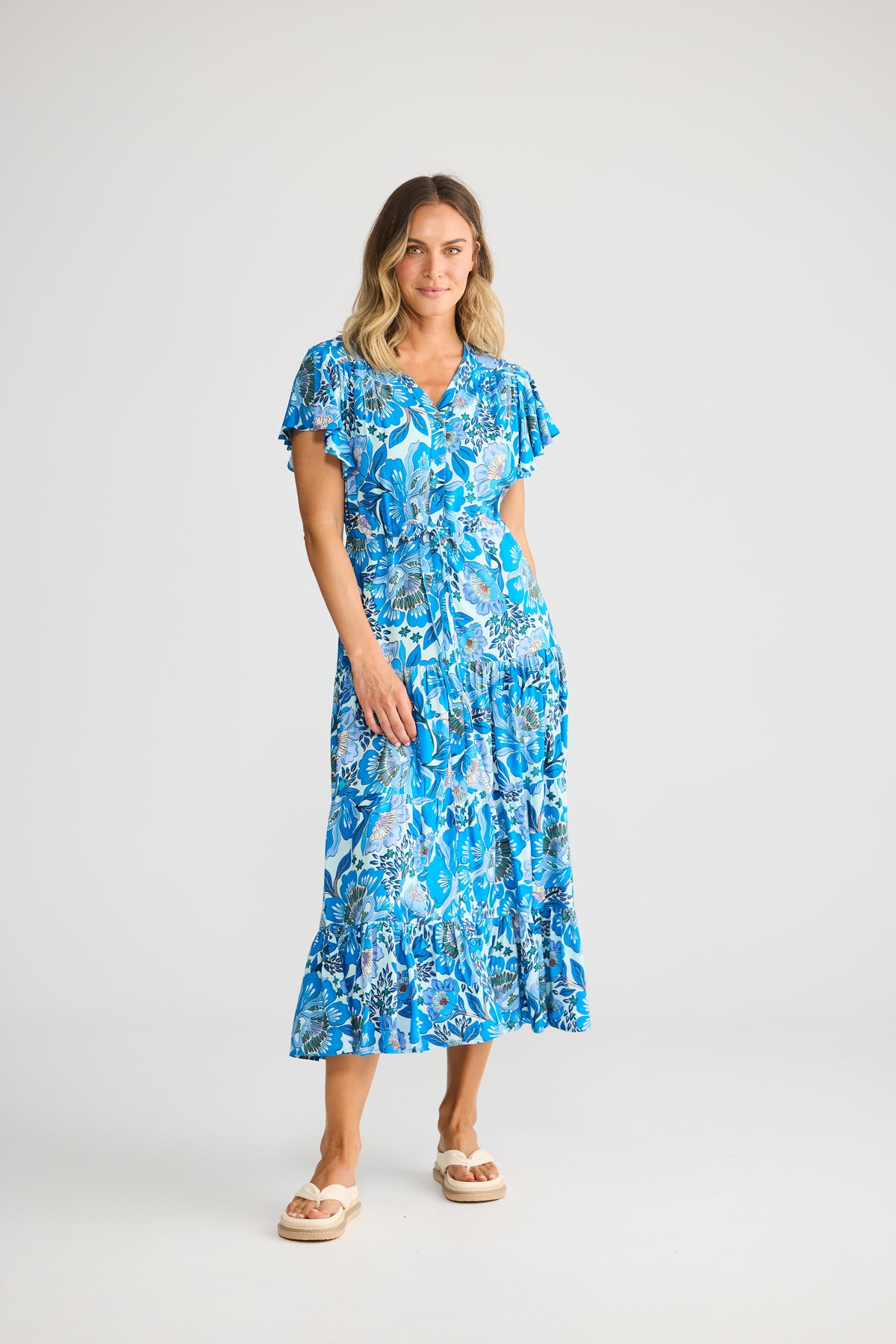 Delphie Dress - Azure Bloom