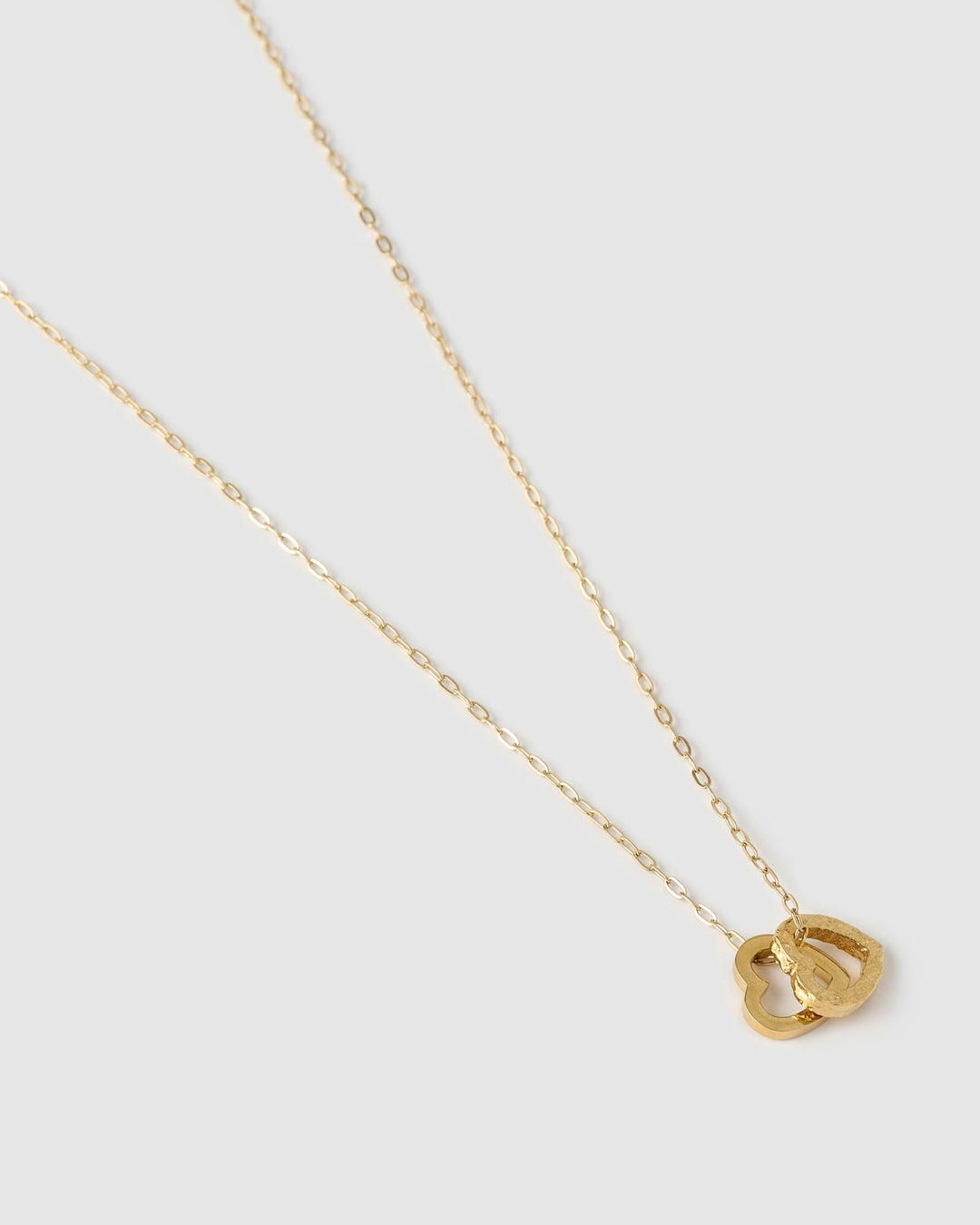 Heart to Heart Necklace - Crushed Gold