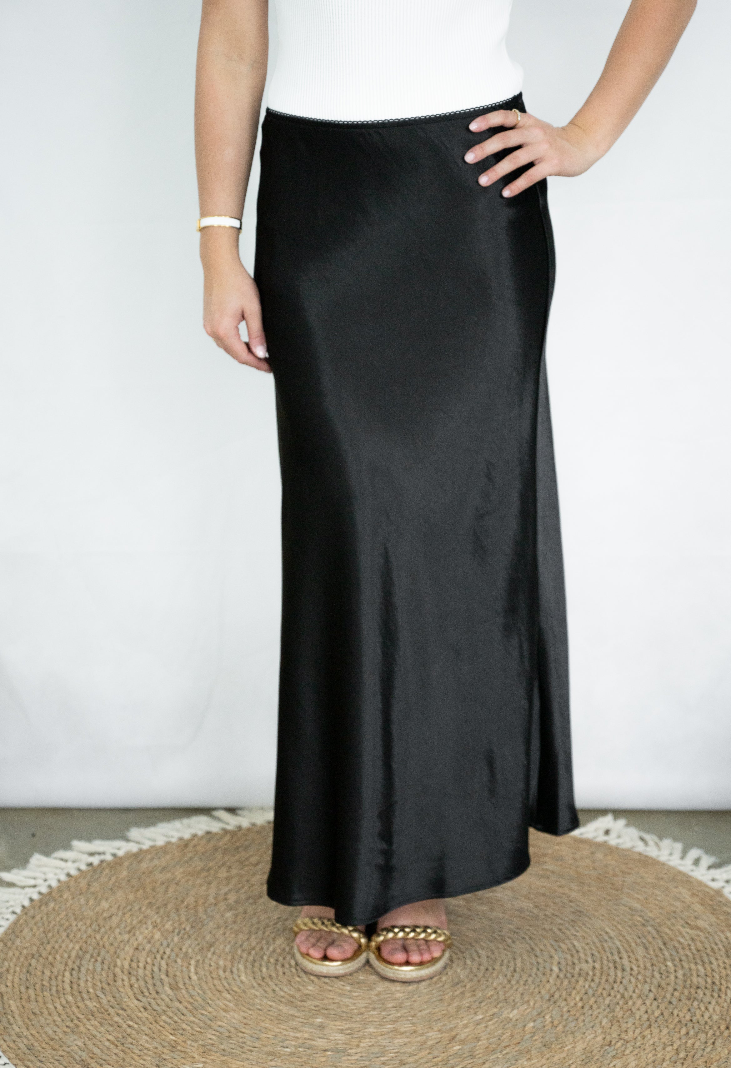 Maxi Skirt Black Slip Skirt Midi Satin Midi Skirt Pattern Bias