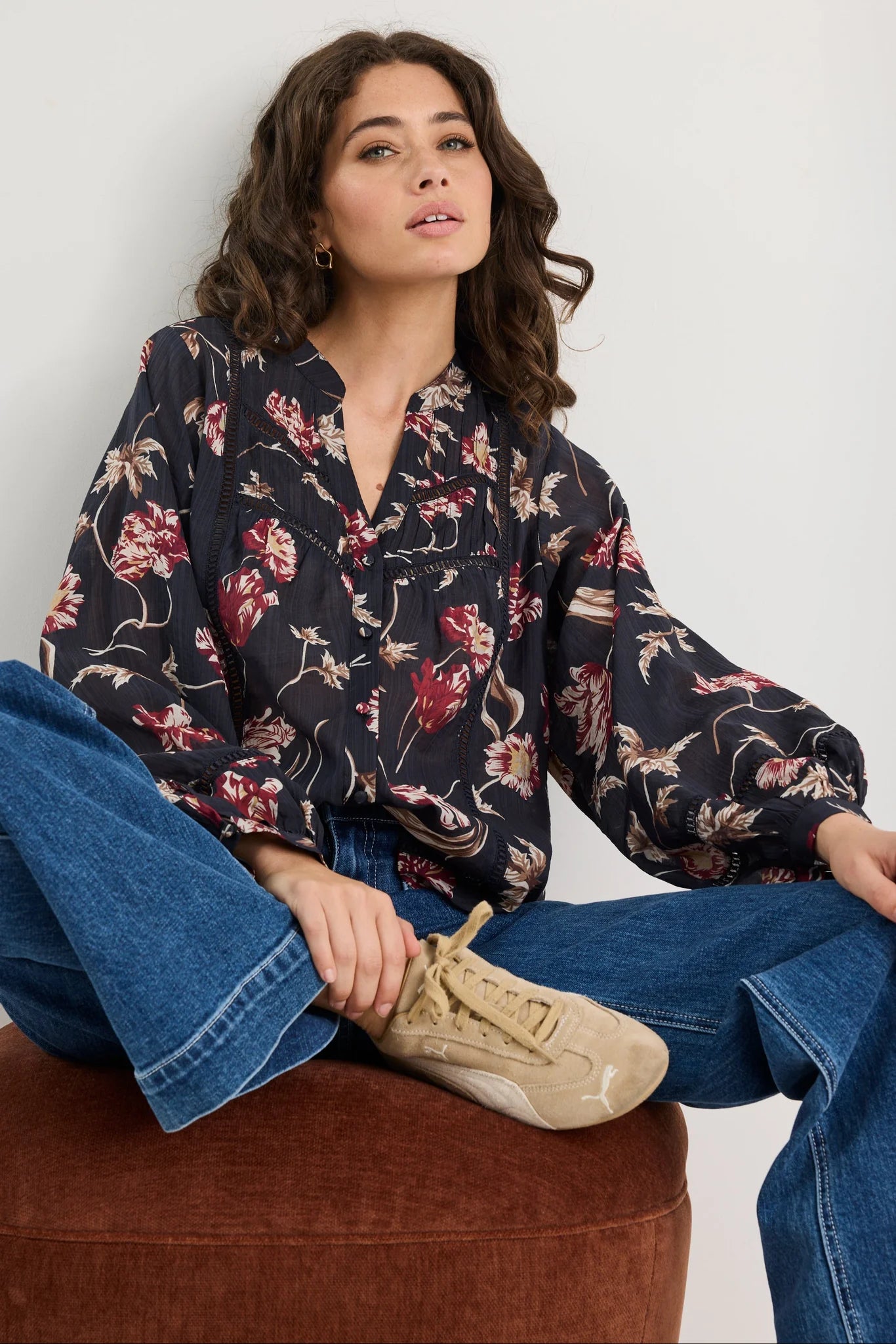 Instrumental Black Wildflowers Shirt - Black wildflowers