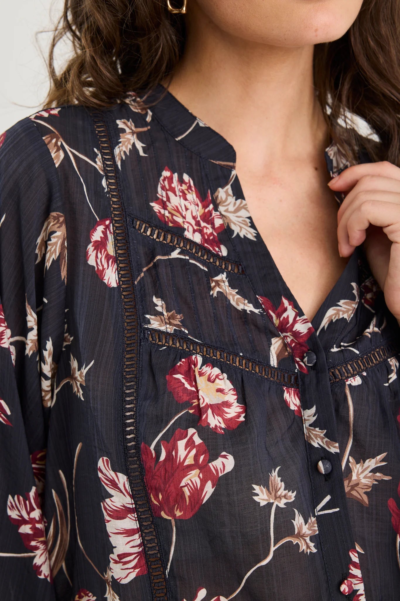 Instrumental Black Wildflowers Shirt - Black wildflowers