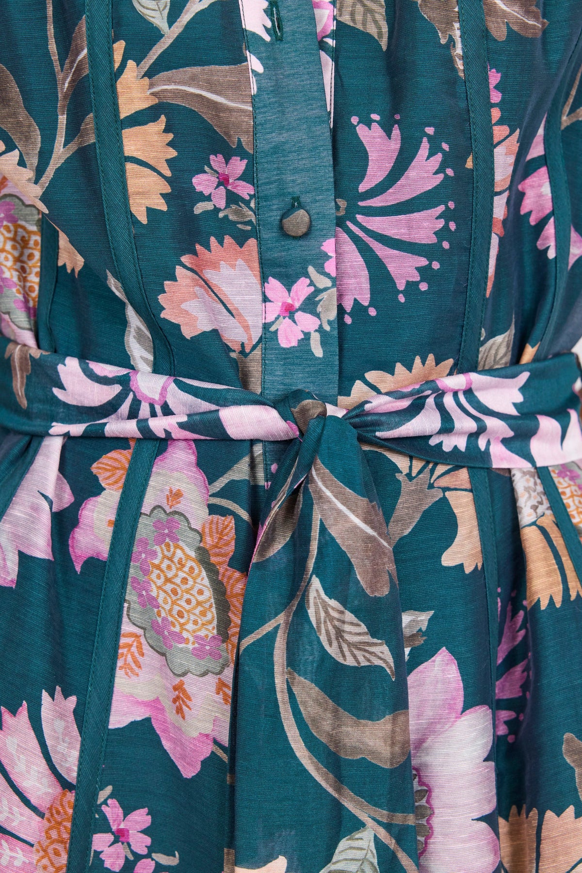 By Rosa Intuition Maxi Shirt Dress - Petrol Scarf Print, view 8
