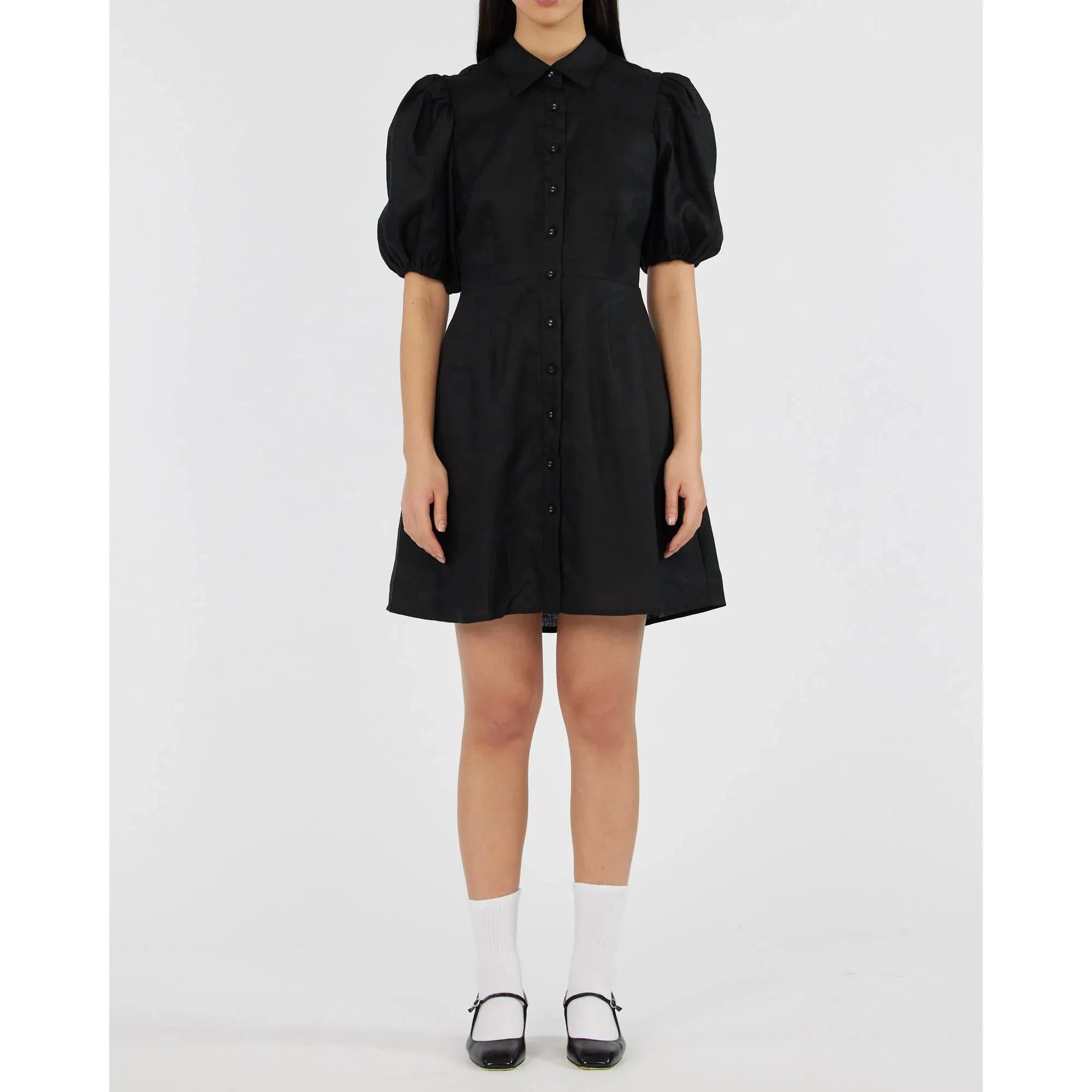 Julius Linen Mini Dress - Black