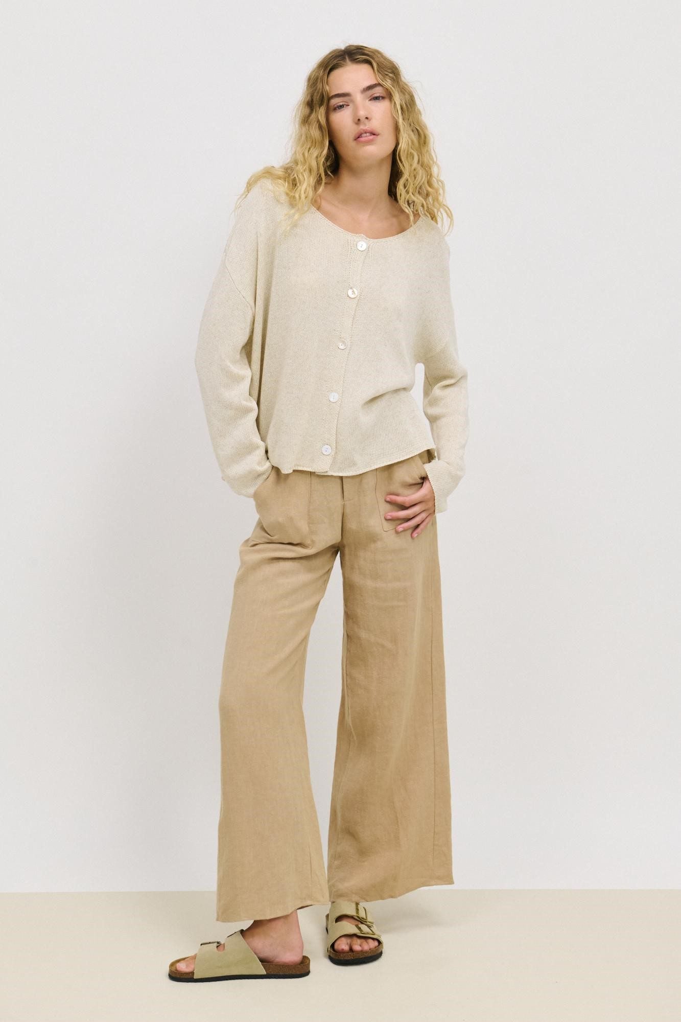 Jude Linen Pant - Taupe