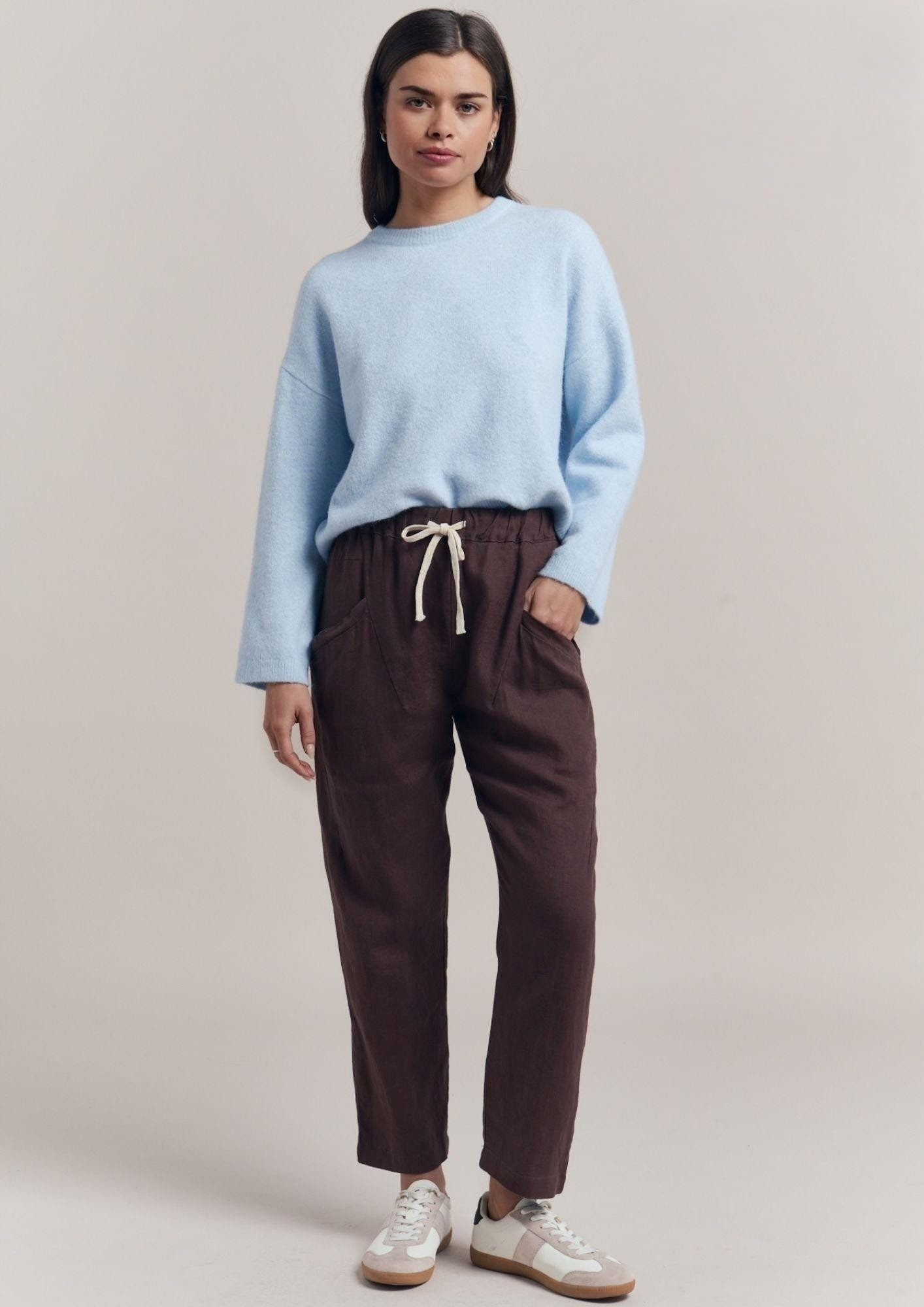 Luxe Linen Pant - Chocolate