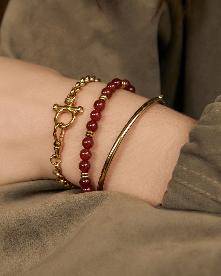 Tallulah Bracelet - Red Agate, worn