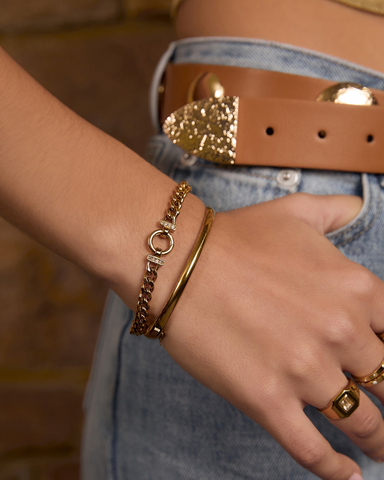 Wylder Gold Bracelet, worn